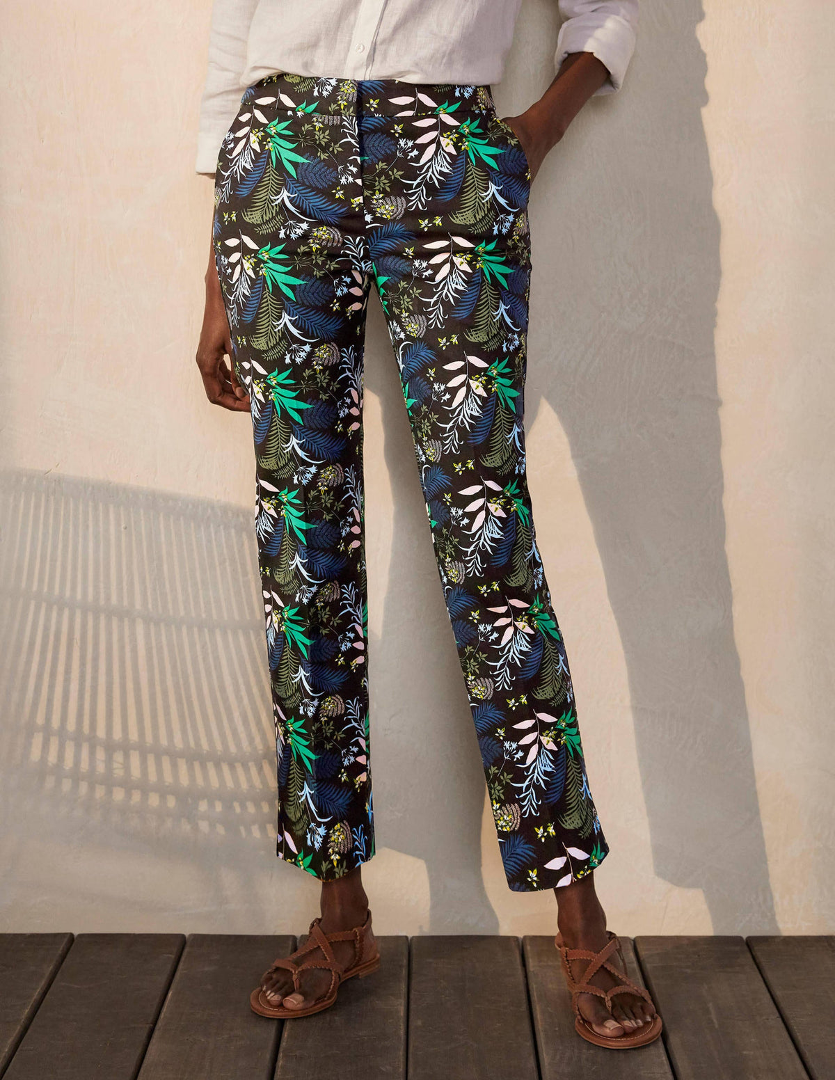 Richmond 7/8 Trouser-Black, Safari Fern-1