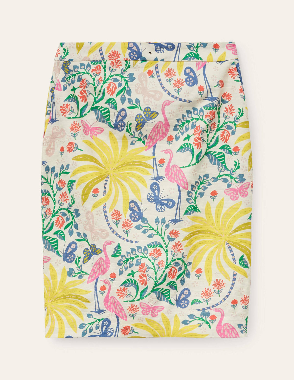 Gabriella Pencil Skirt-Ivory, Tropical Charm - Image 6