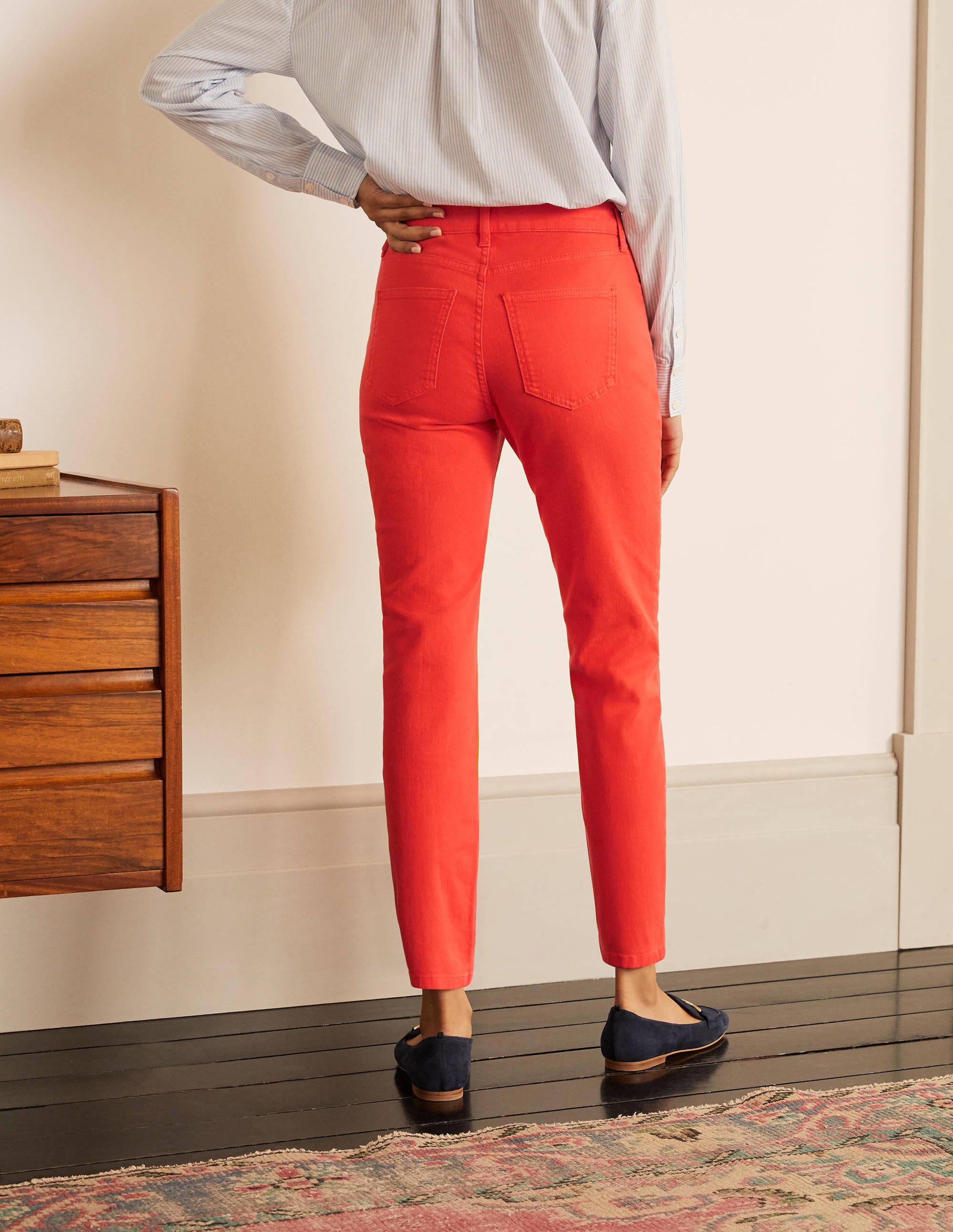 Slim Straight Ankle Skimmers-Cherry Red - Image 2