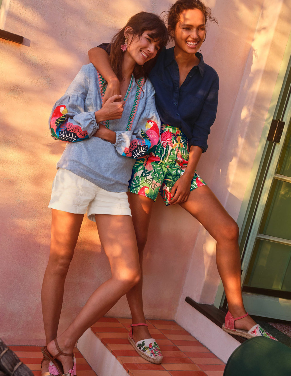 Pull On Shorts-Palm Leaf, Paradise Jungle-8