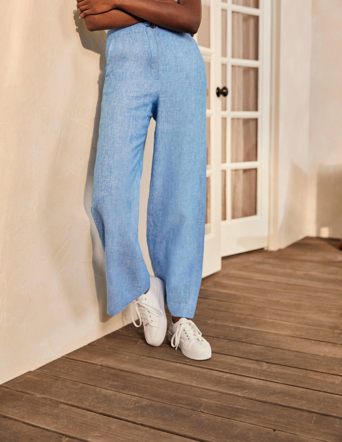 Eldon Linen Trousers-Morrocan Blue Tonic-2