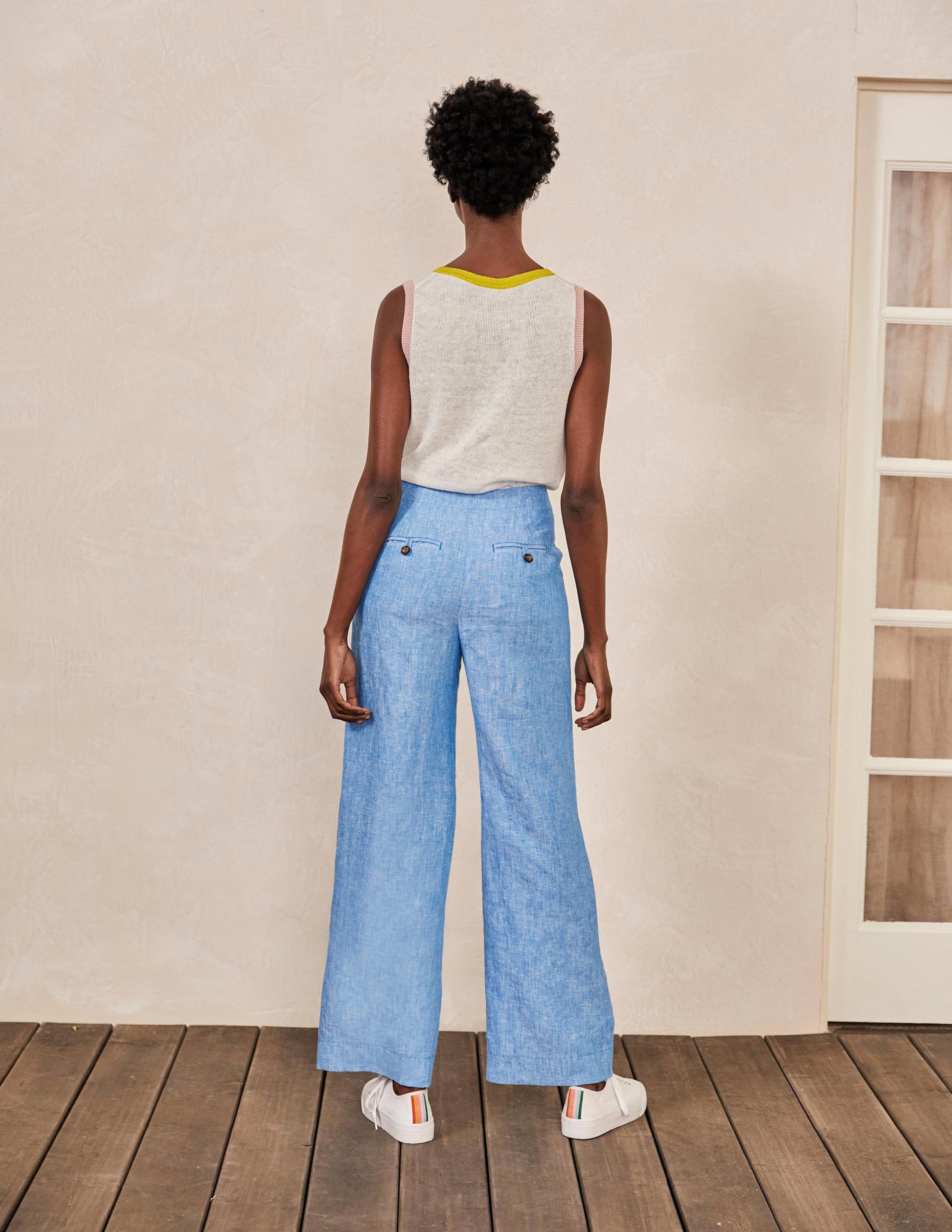 Eldon Linen Trousers-Morrocan Blue Tonic-3