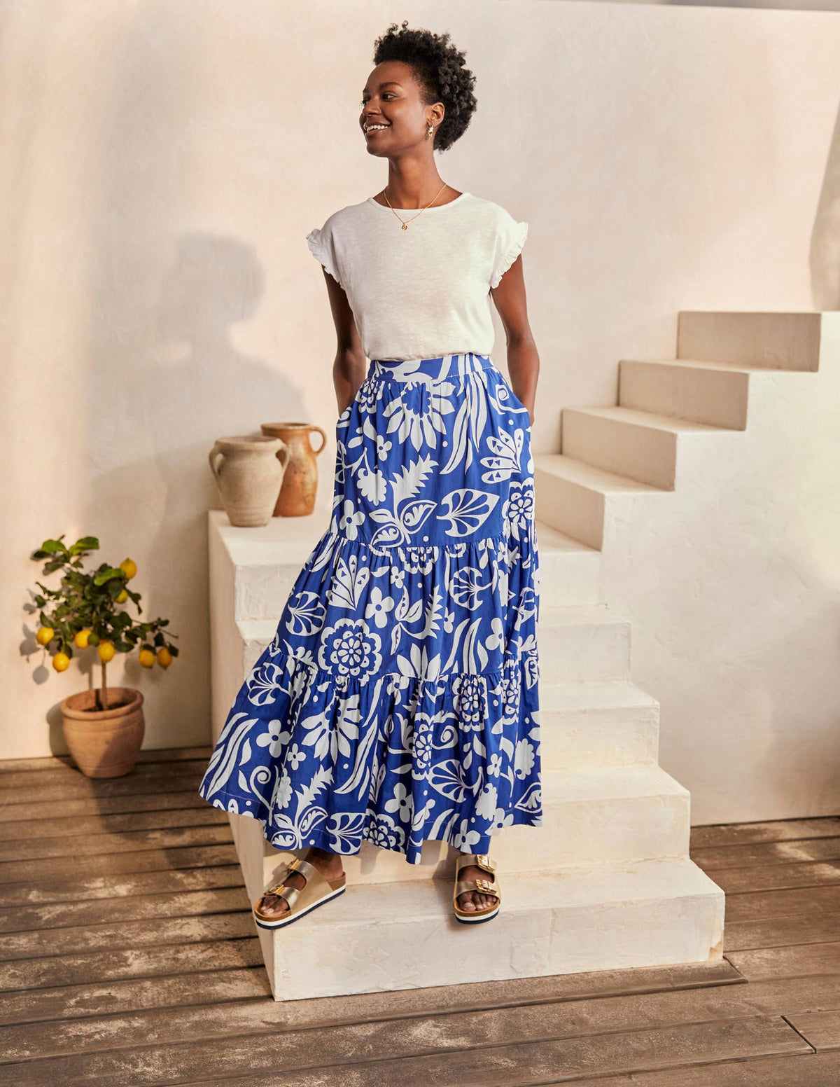 Lorna Tiered Maxi Skirt-Summit, Garden Tropic - Image 5