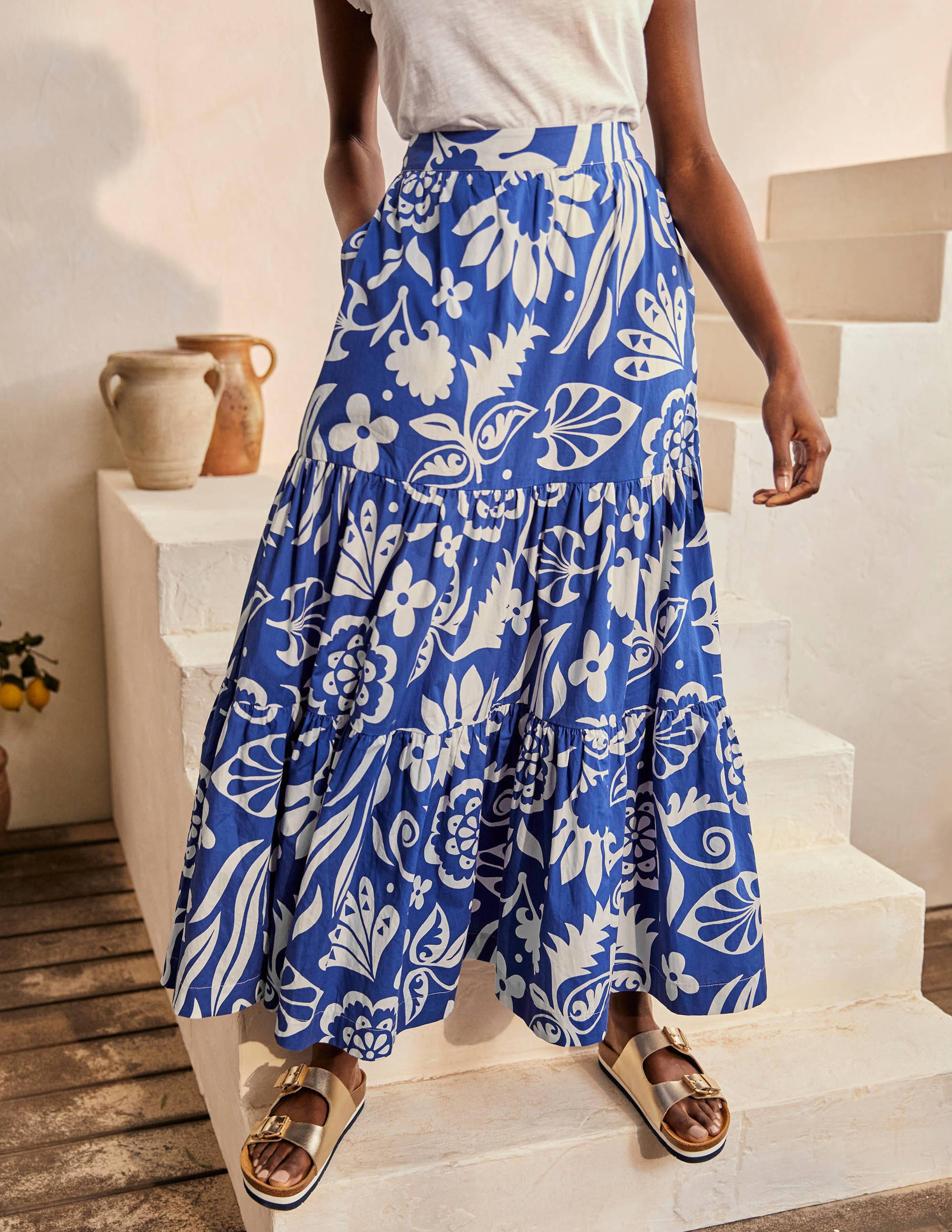 Lorna Tiered Maxi Skirt-Summit, Garden Tropic - Image 1