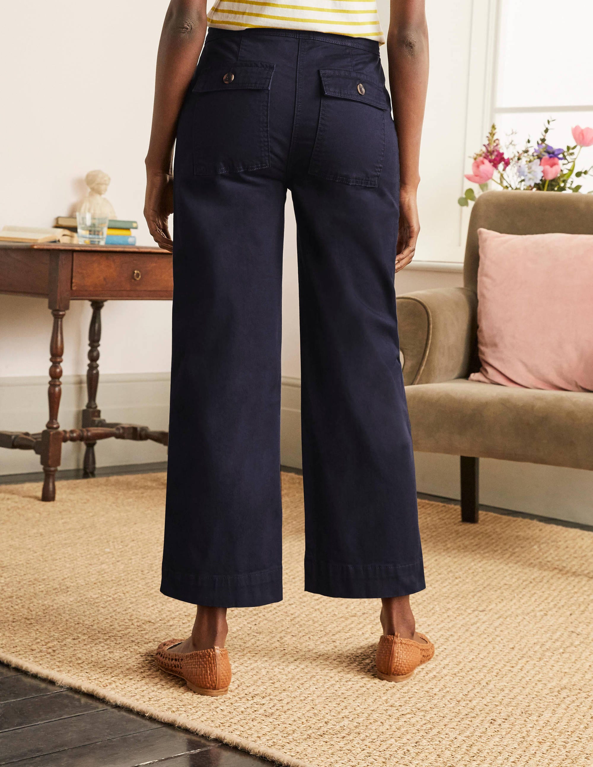 Beaufort Button Fly Trousers-Navy - Image 2