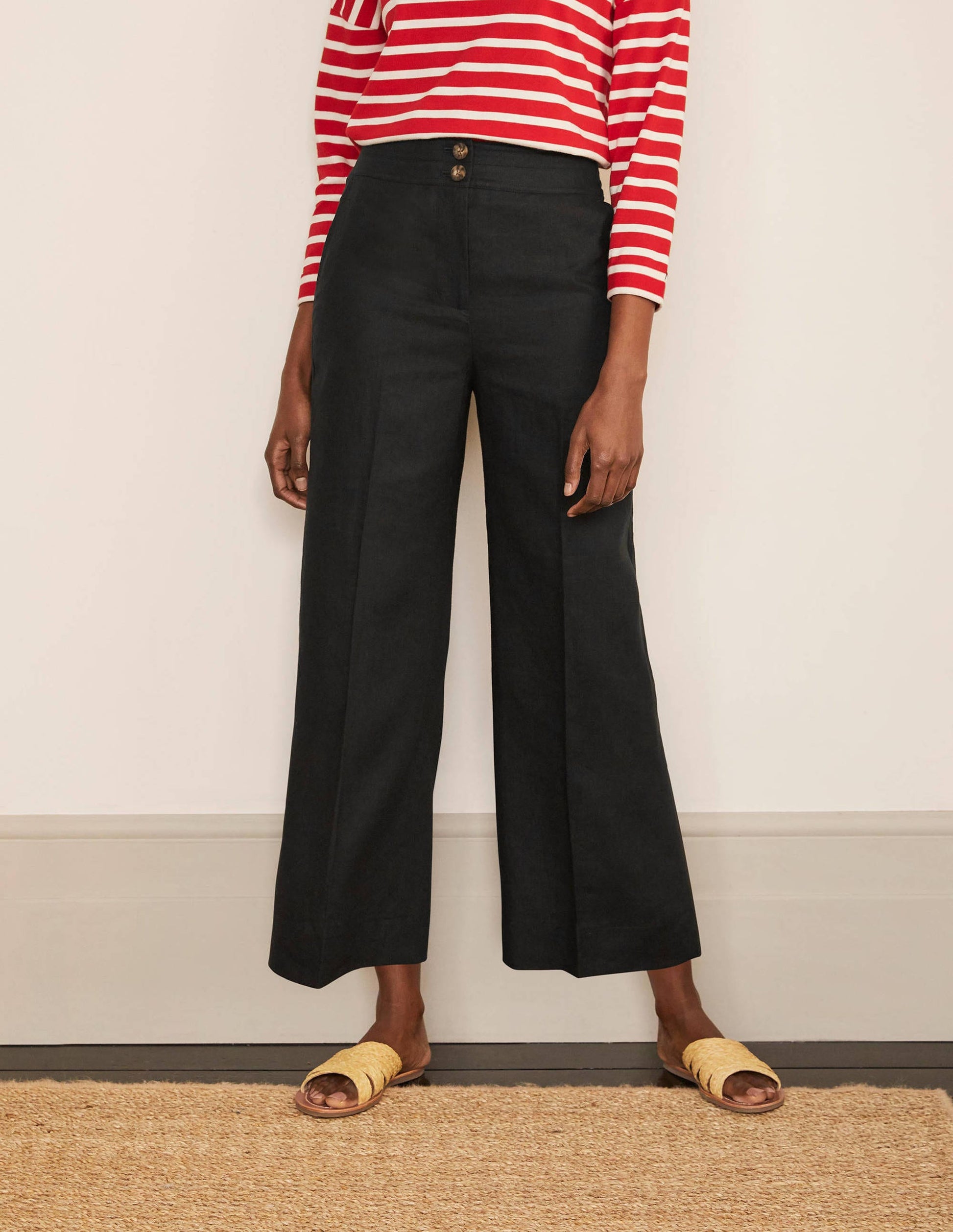 Cornwall Linen Trousers-Black-1