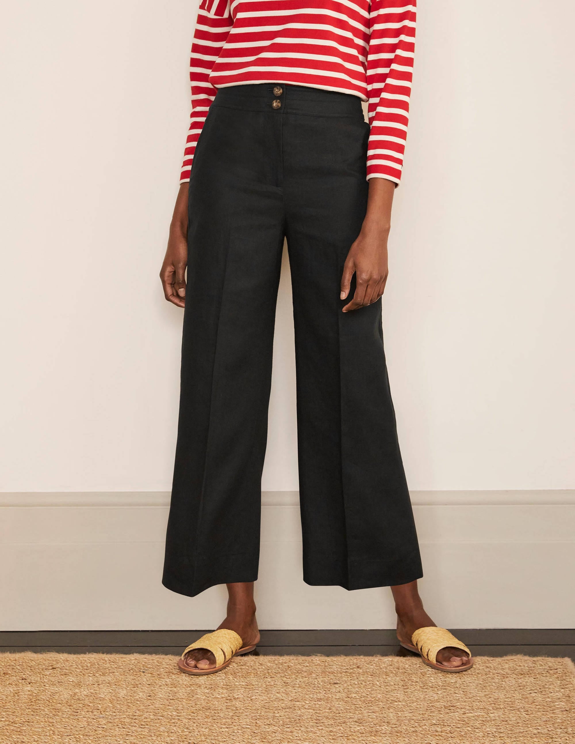 Cornwall Linen Trousers-Black - Image 1