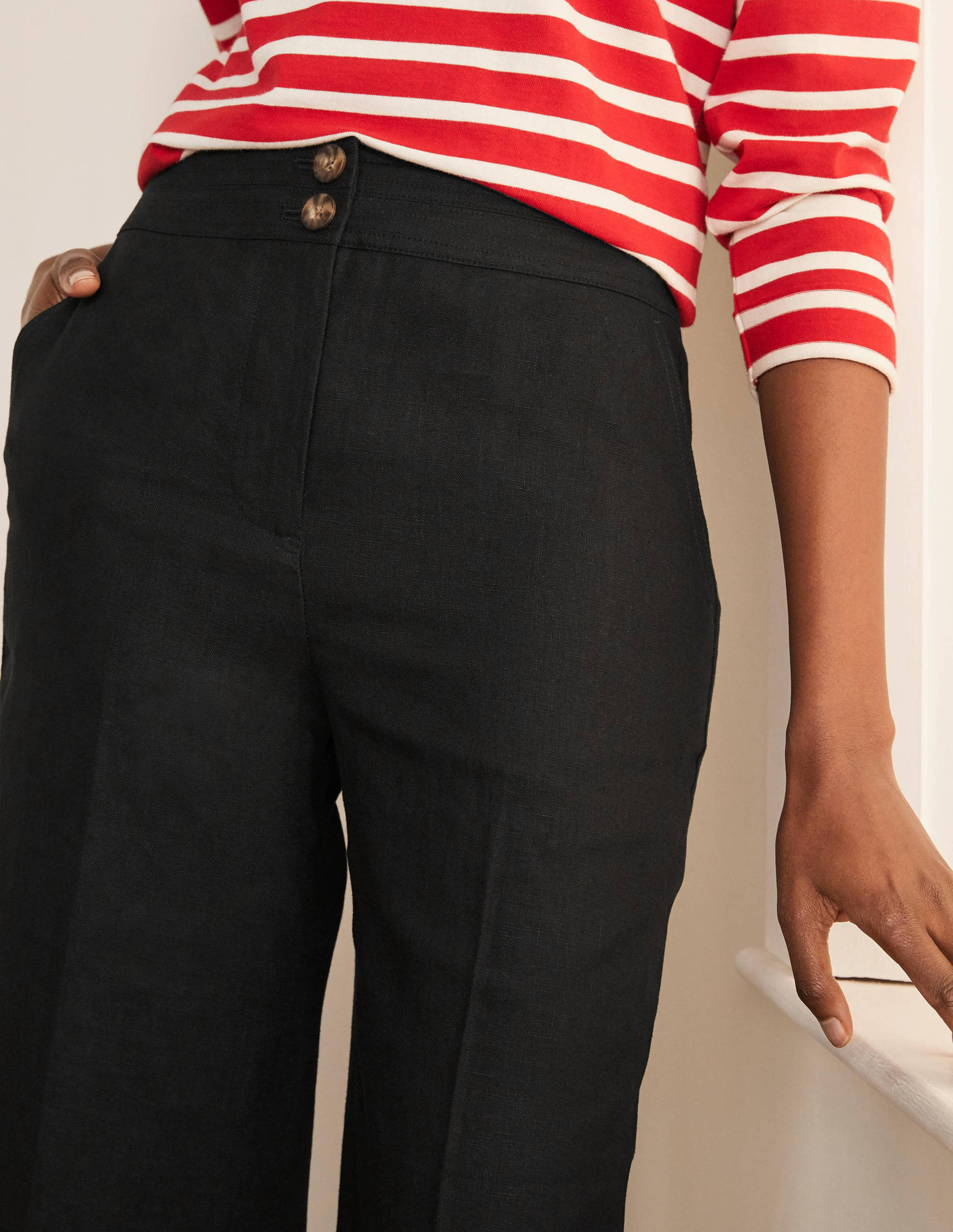 Cornwall Linen Trousers-Black - Image 3