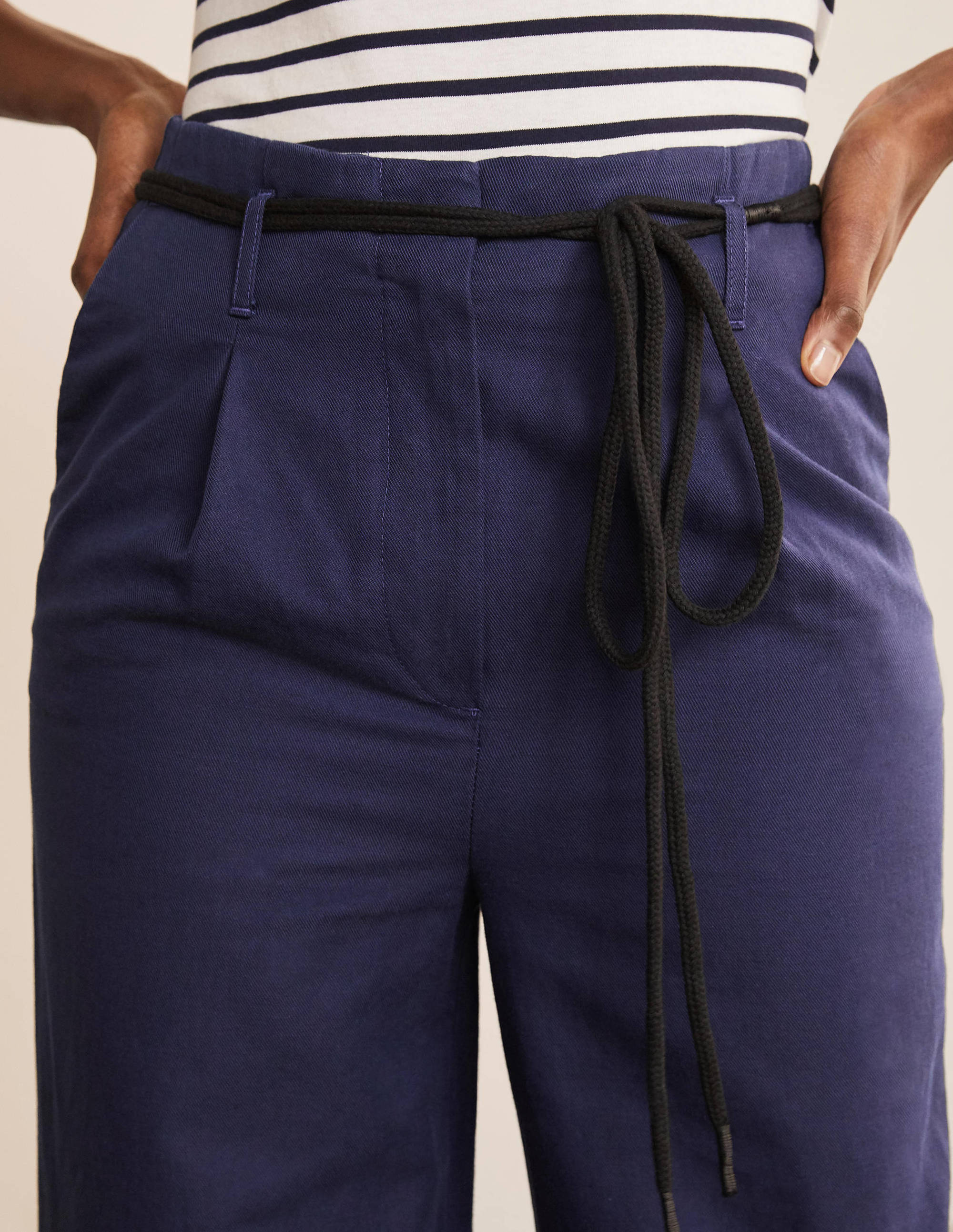Portree Belted Trousers-Navy - Image 3