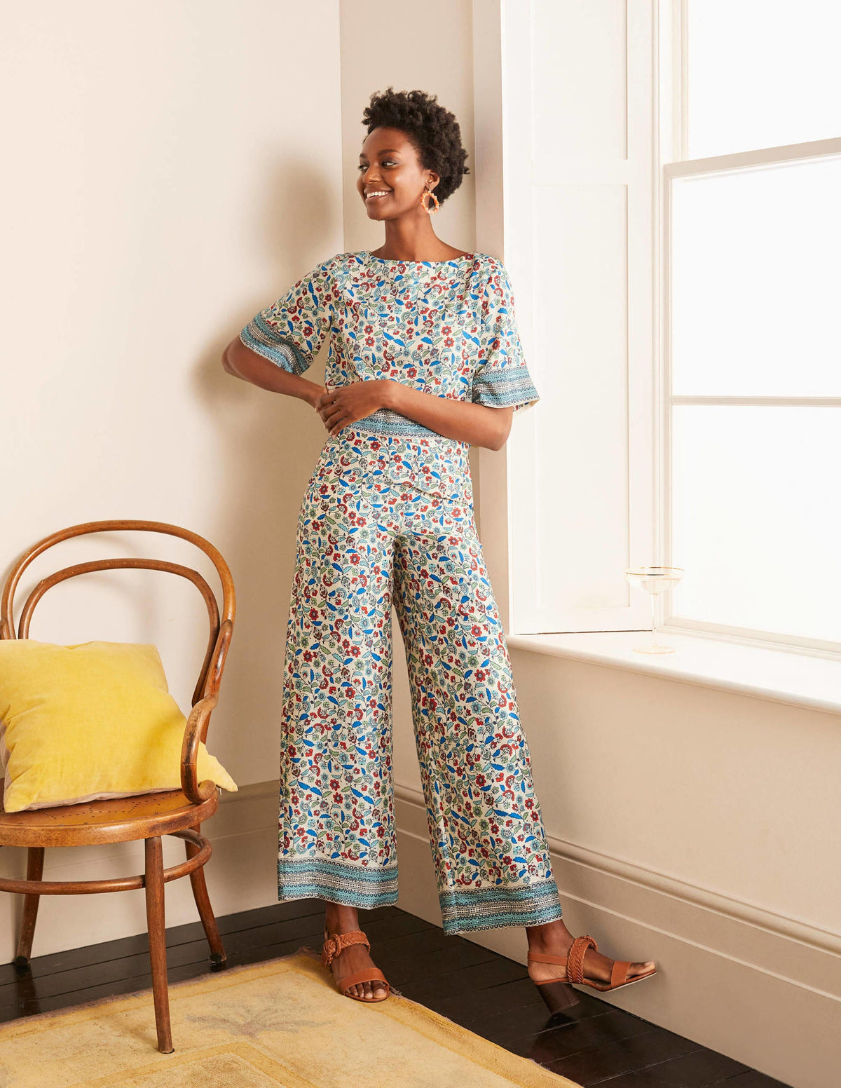 Elizabeth Trousers-Ivory, Trailing Posy-1