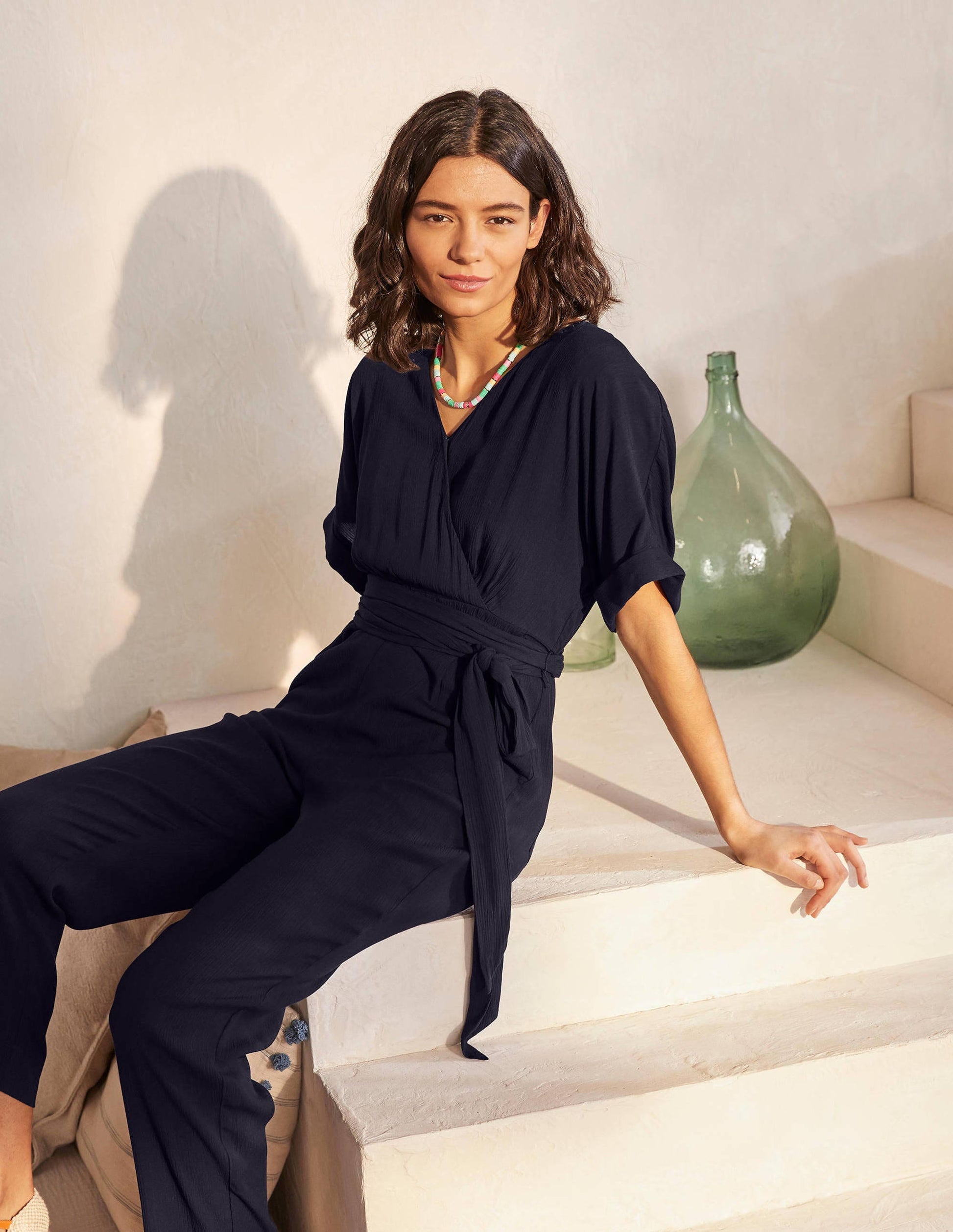Alice Wrap Jumpsuit-Navy-1