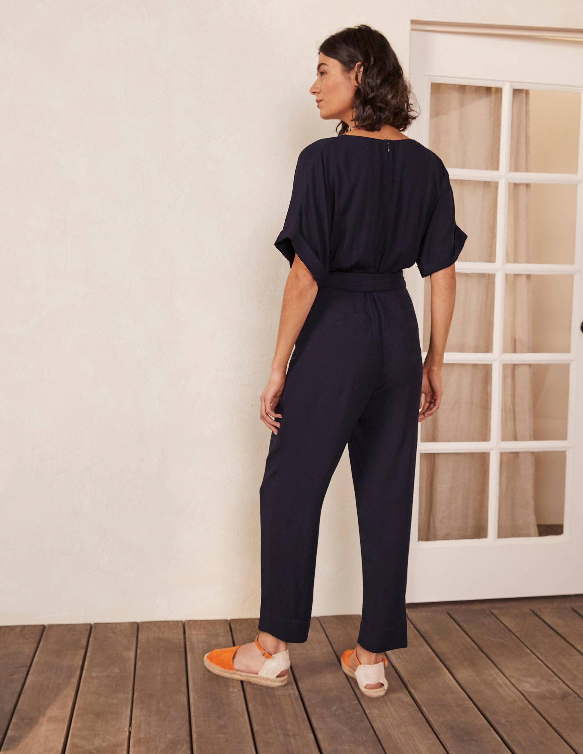 Alice Wrap Jumpsuit-Navy-2