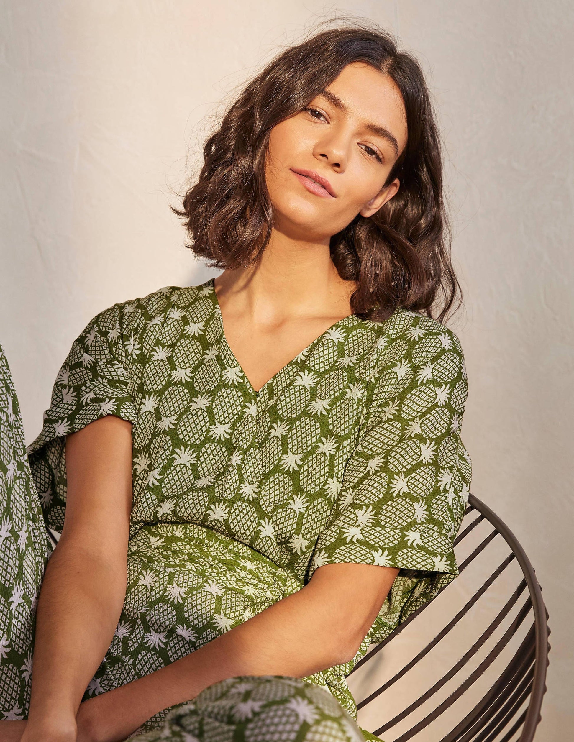 Alice Wrap Jumpsuit-Pea Pineapple Geo-2