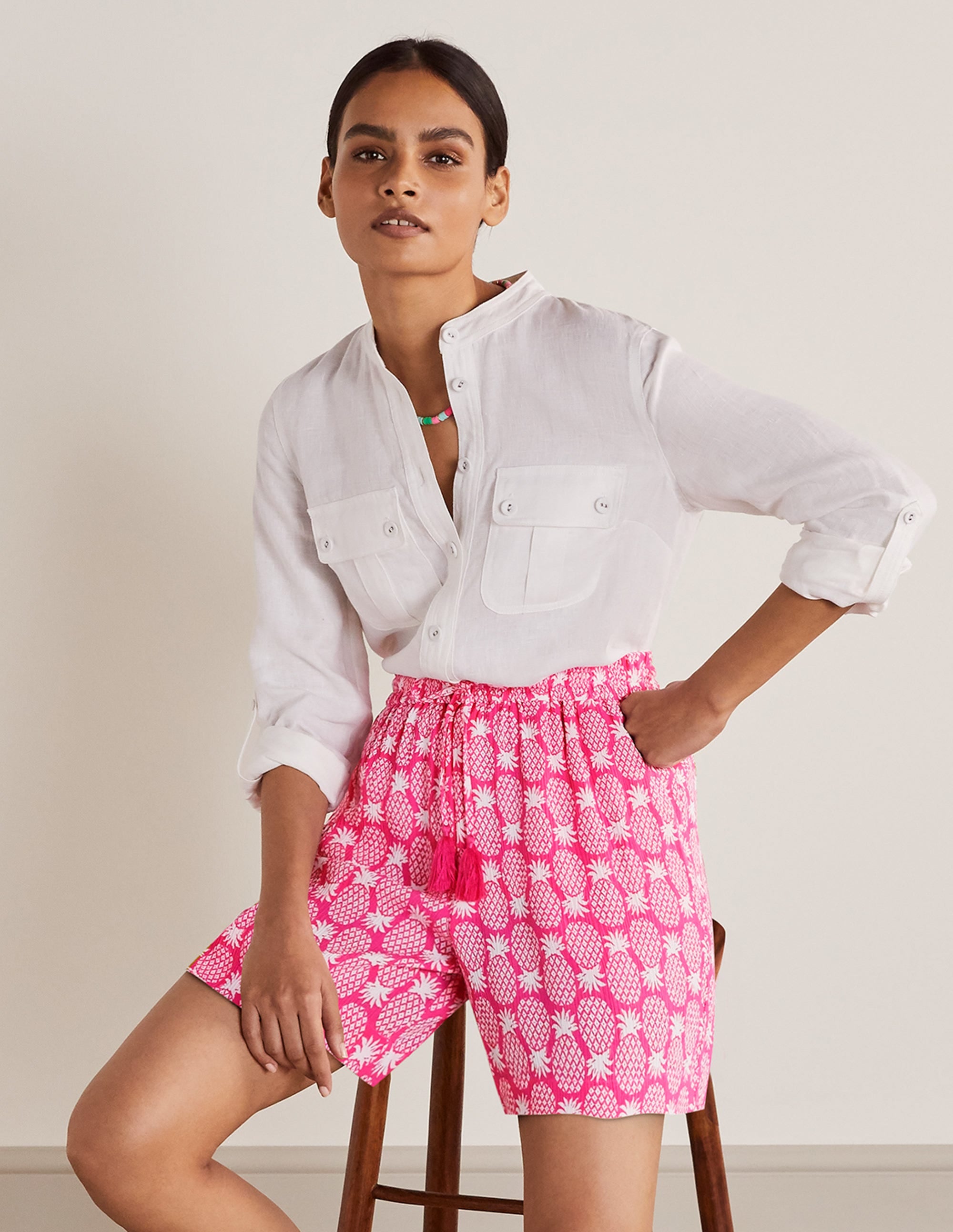 Bembridge Shorts-Party Pink, Pineapple Geo - Image 1