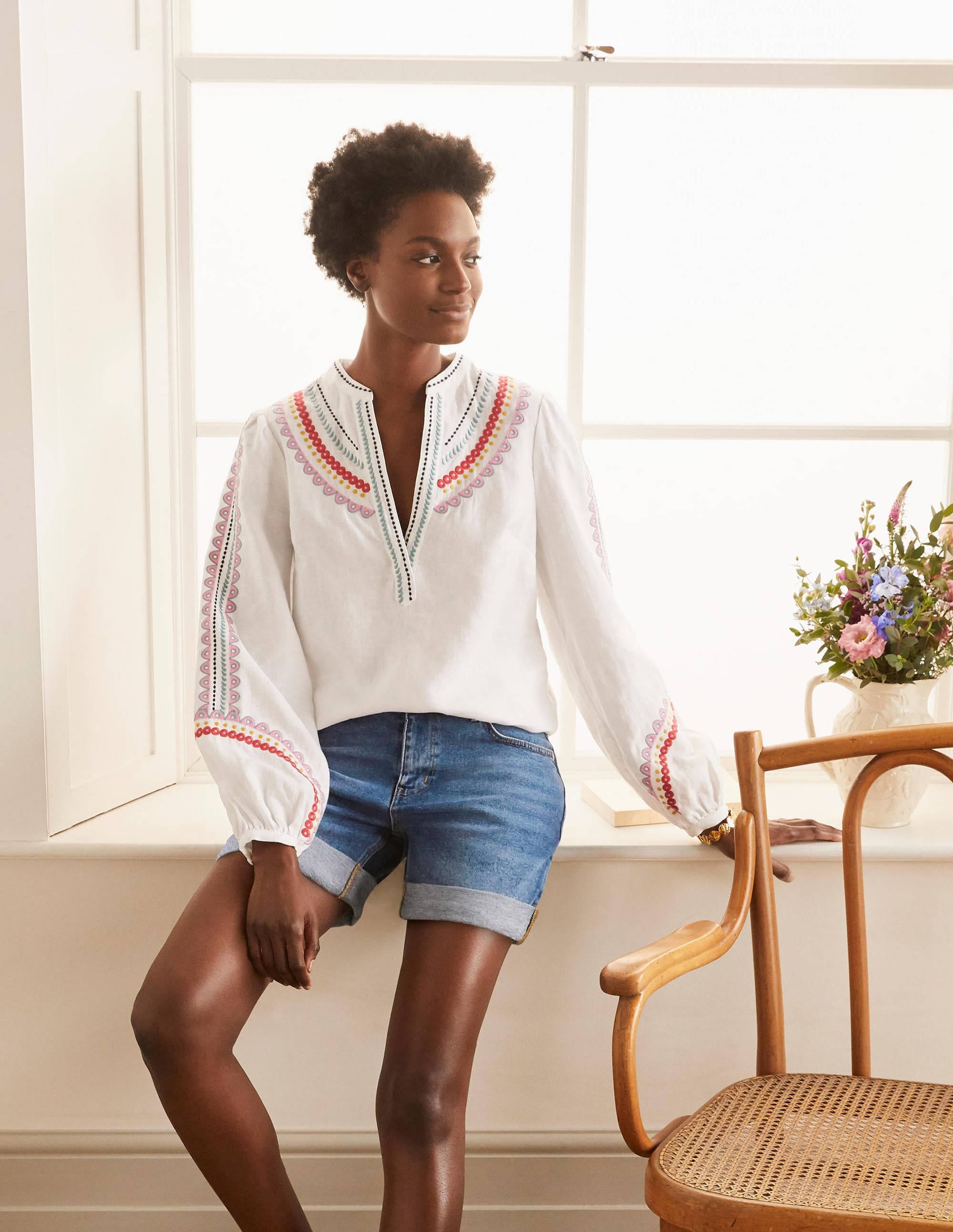 Devon Shorts-Mid Vintage Denim - Image 5