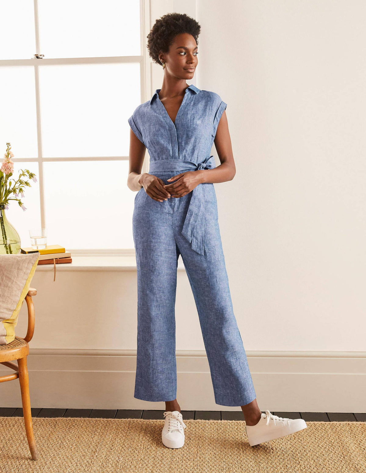 Catriona Linen Jumpsuit-Authentic Blue - Chambray-4