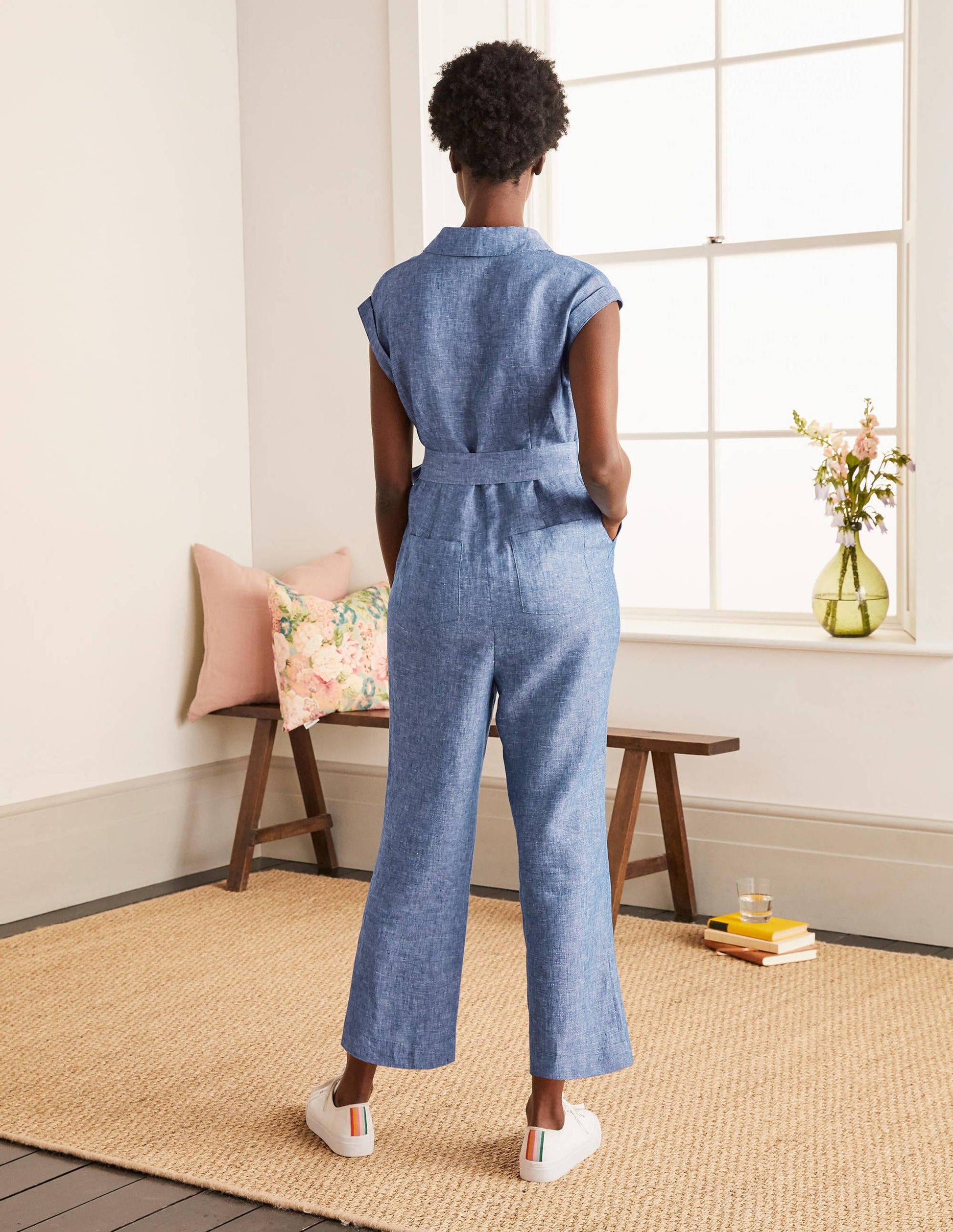 Catriona Linen Jumpsuit-Authentic Blue - Chambray-2