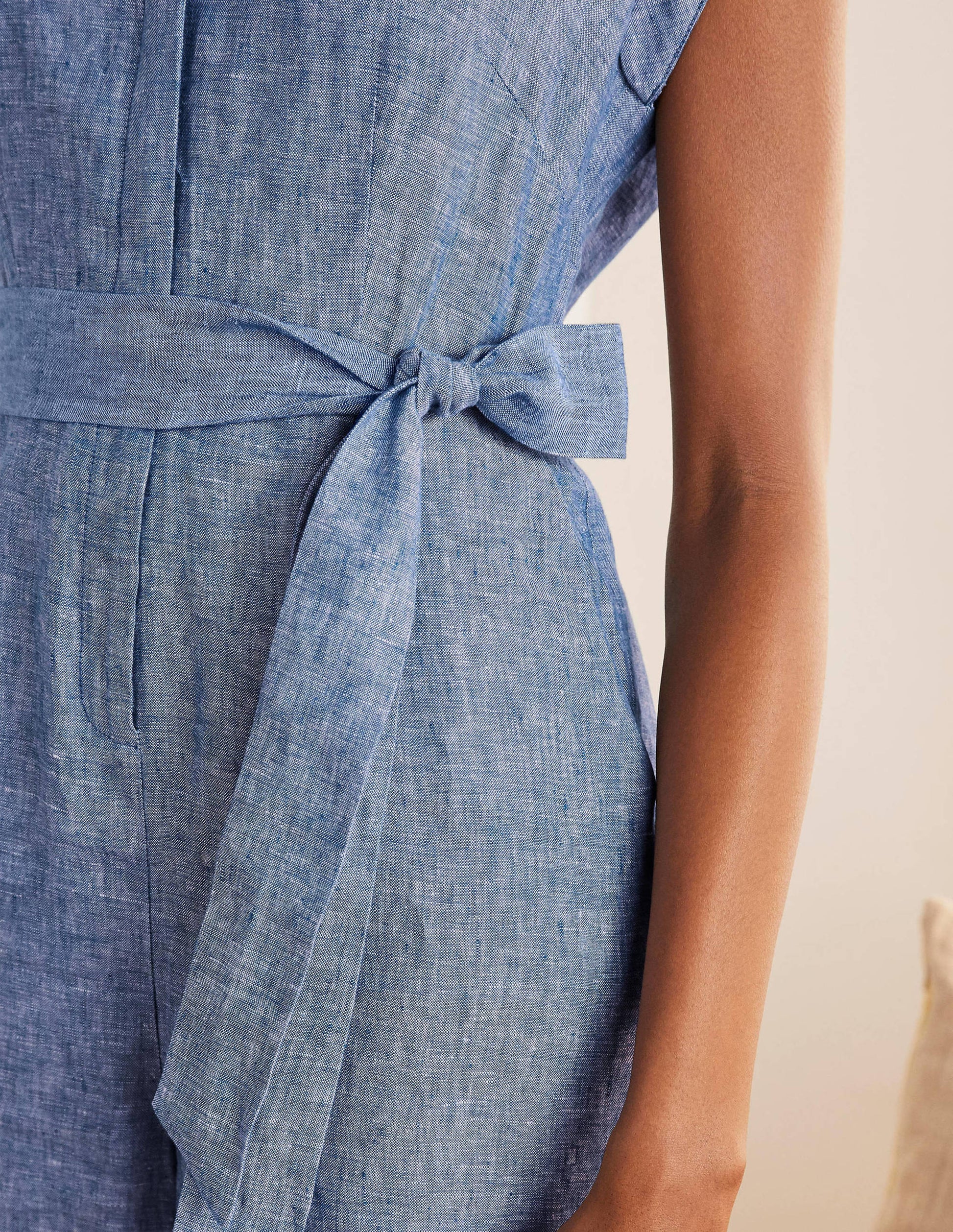 Catriona Linen Jumpsuit-Authentic Blue - Chambray-3
