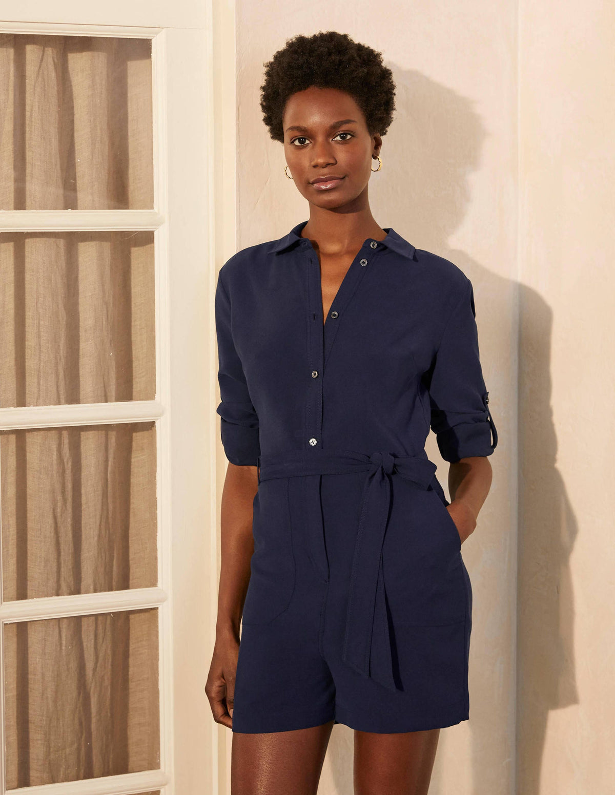 Cosima Playsuit-Navy - Image 1