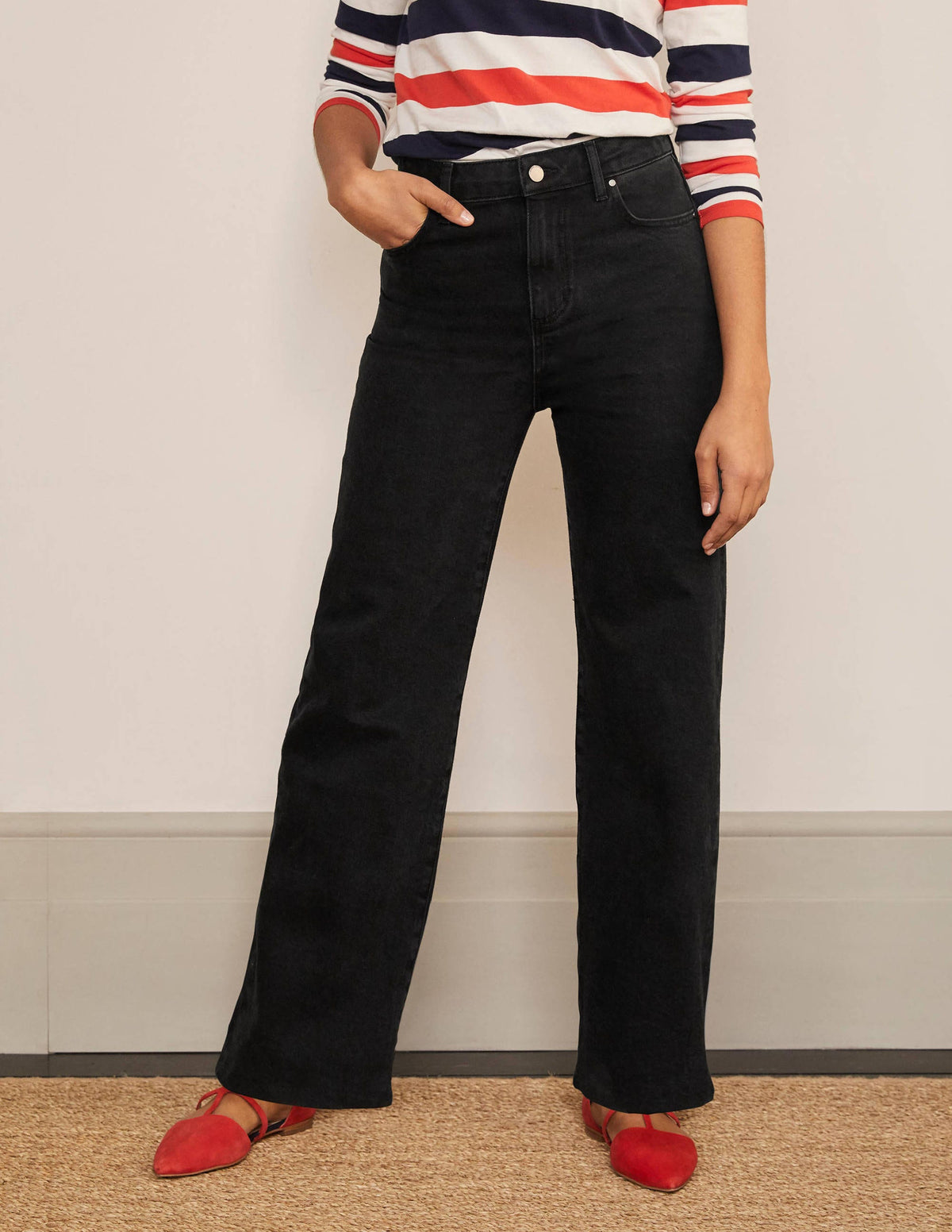 Relaxed Wide Leg Jean-Black-1