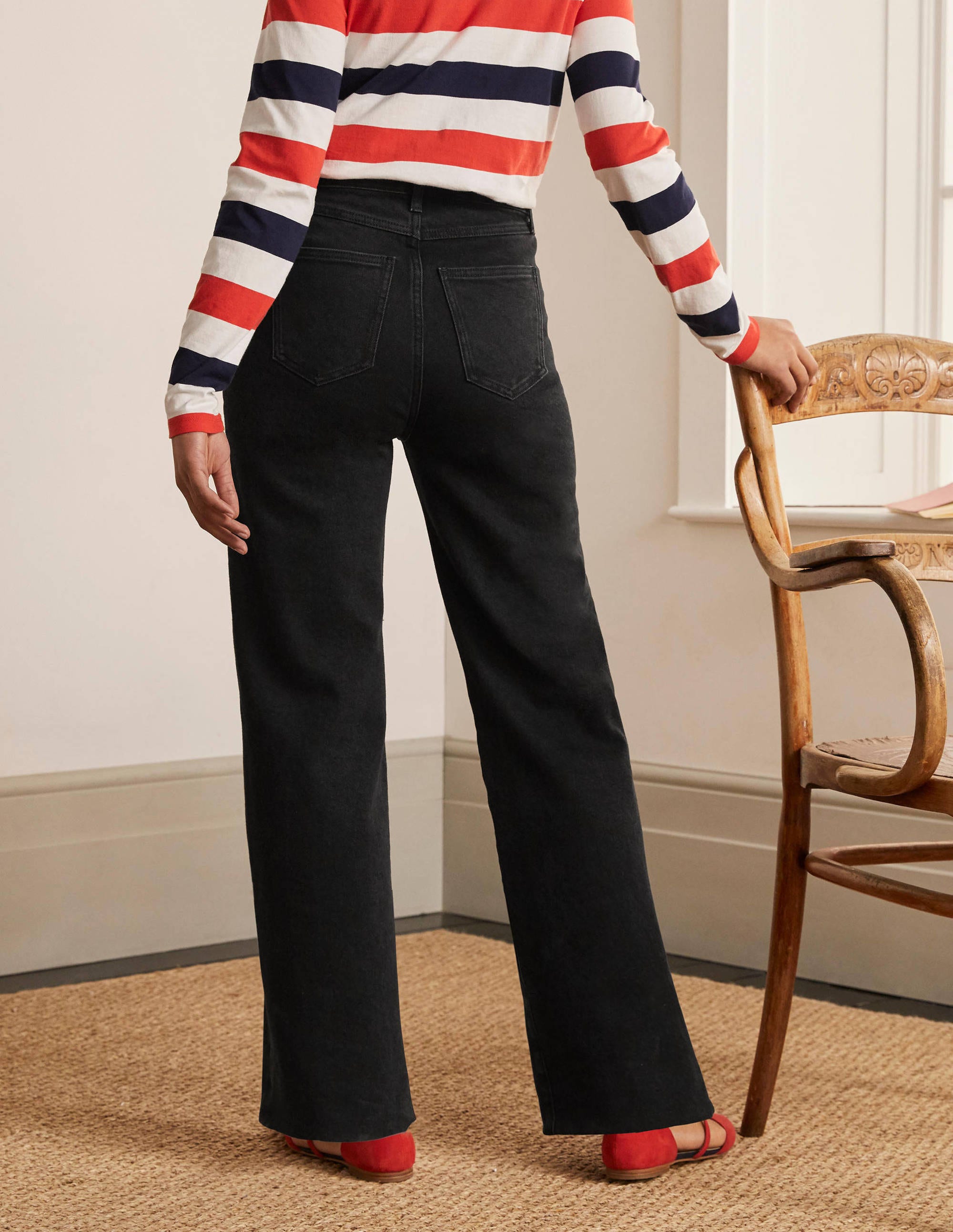 Relaxed Wide Leg Jean-Black - Image 2
