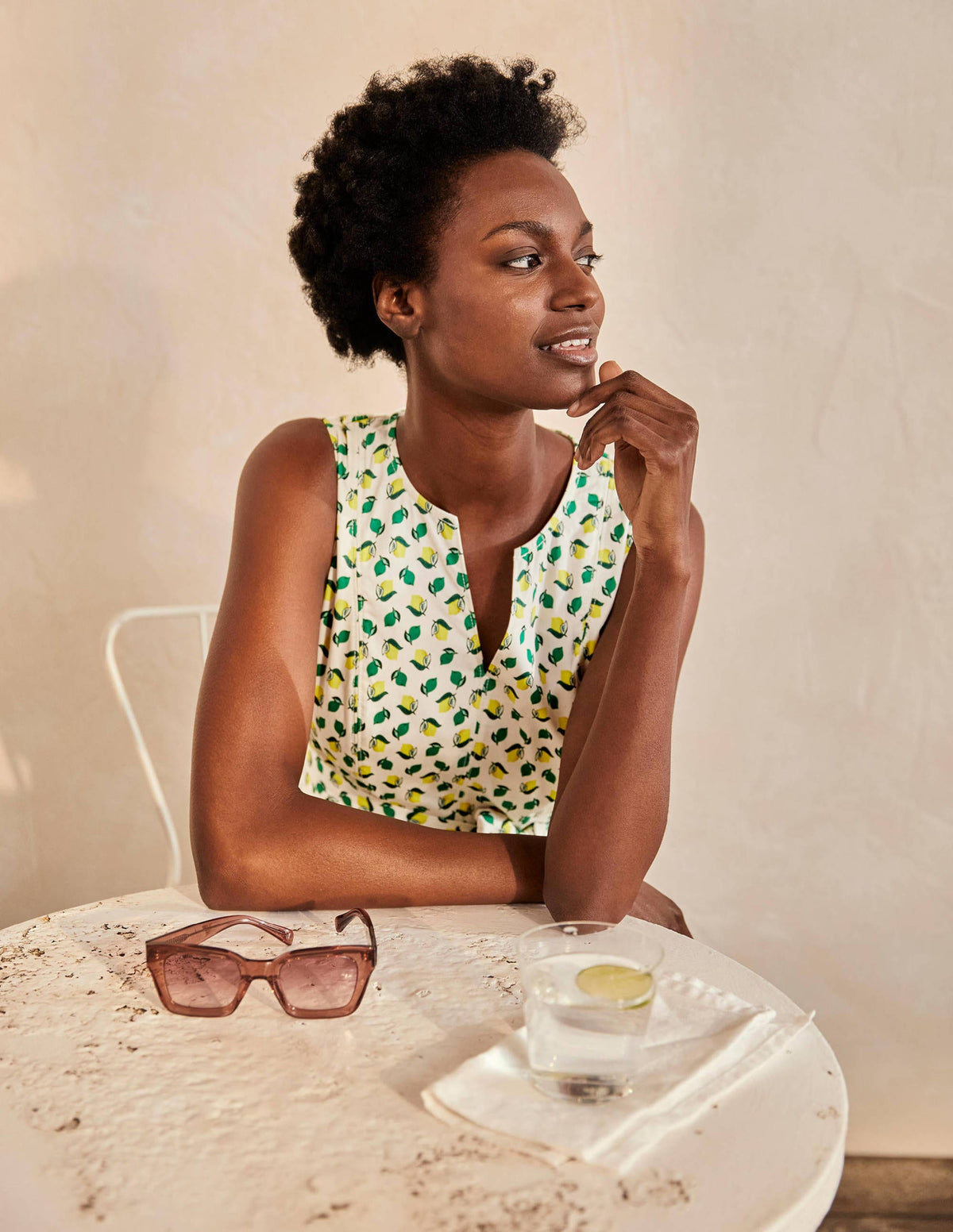 Mischa Belted Dress-Ivory, Citrus Fruit Small - Image 3