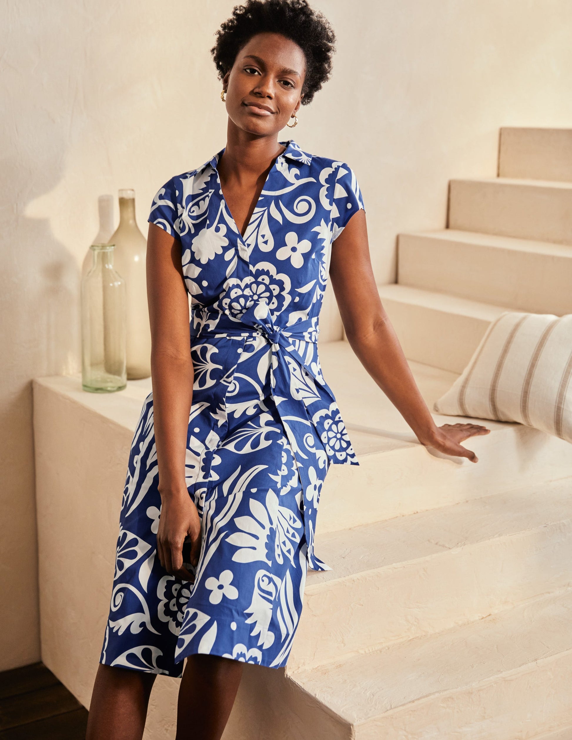 Short Sleeve Shirt Dress-Summit, Garden Tropic-6