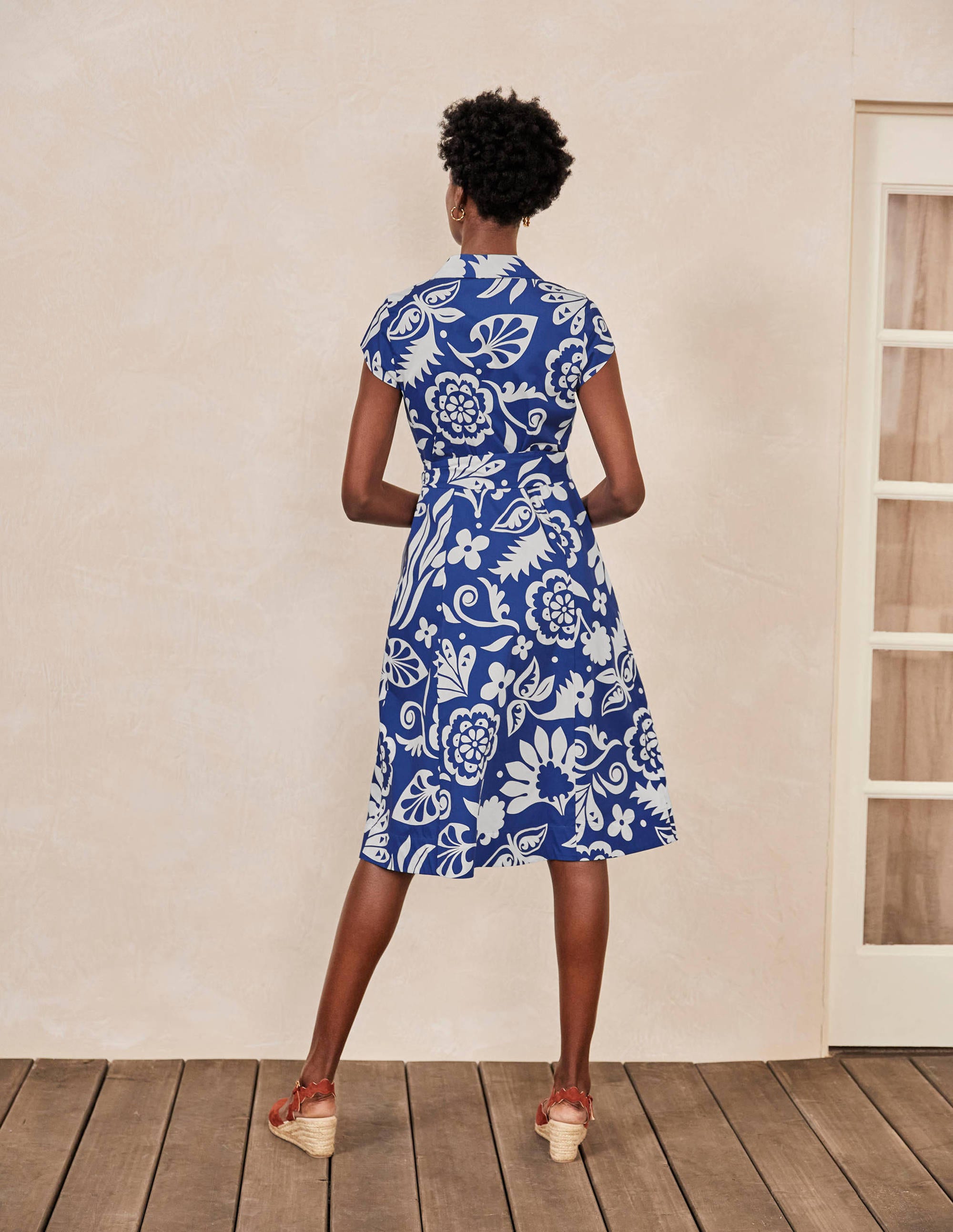 Short Sleeve Shirt Dress-Summit, Garden Tropic - Image 2