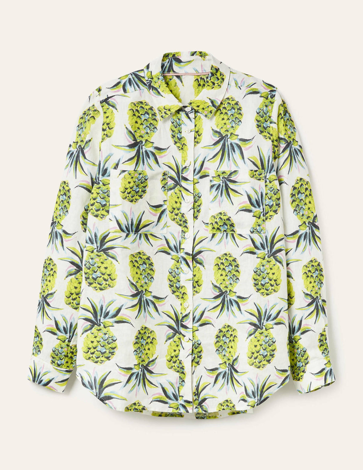 Linen Shirt-Ivory, Pineapple Paradise - Image 5