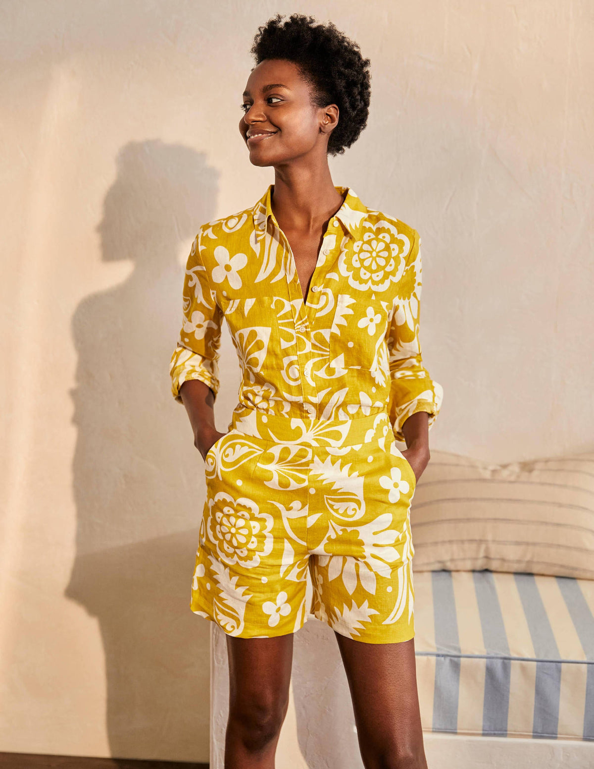 Linen Shirt-Chartreuse, Garden Tropic - Image 4