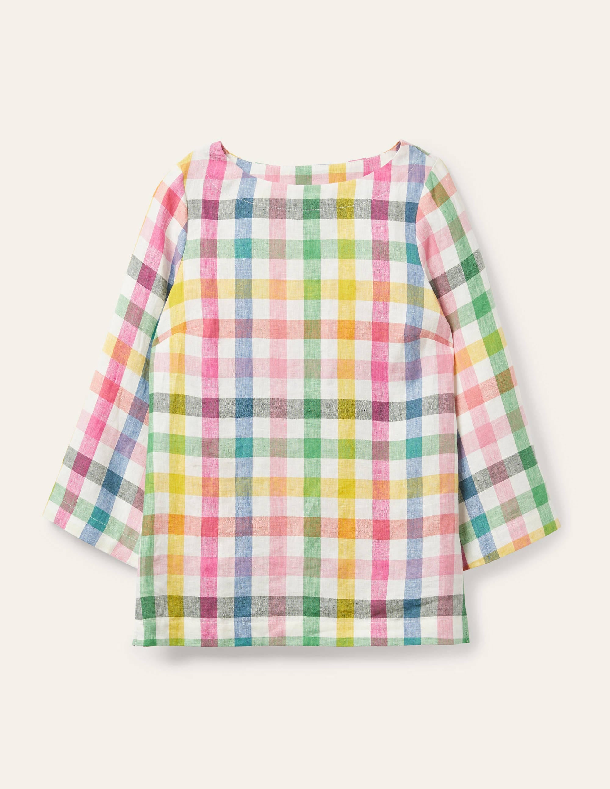 Laurie Linen Top-Party Pink Multigingham - Image 5