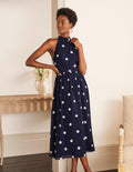 Tori Midi Dress-French Navy, Regular Dot
