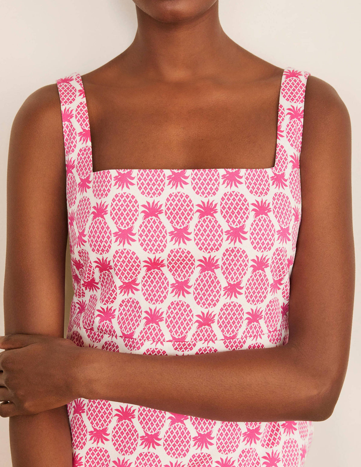 Yolande Shift Dress-Party Pink, Pineapple Geo-3