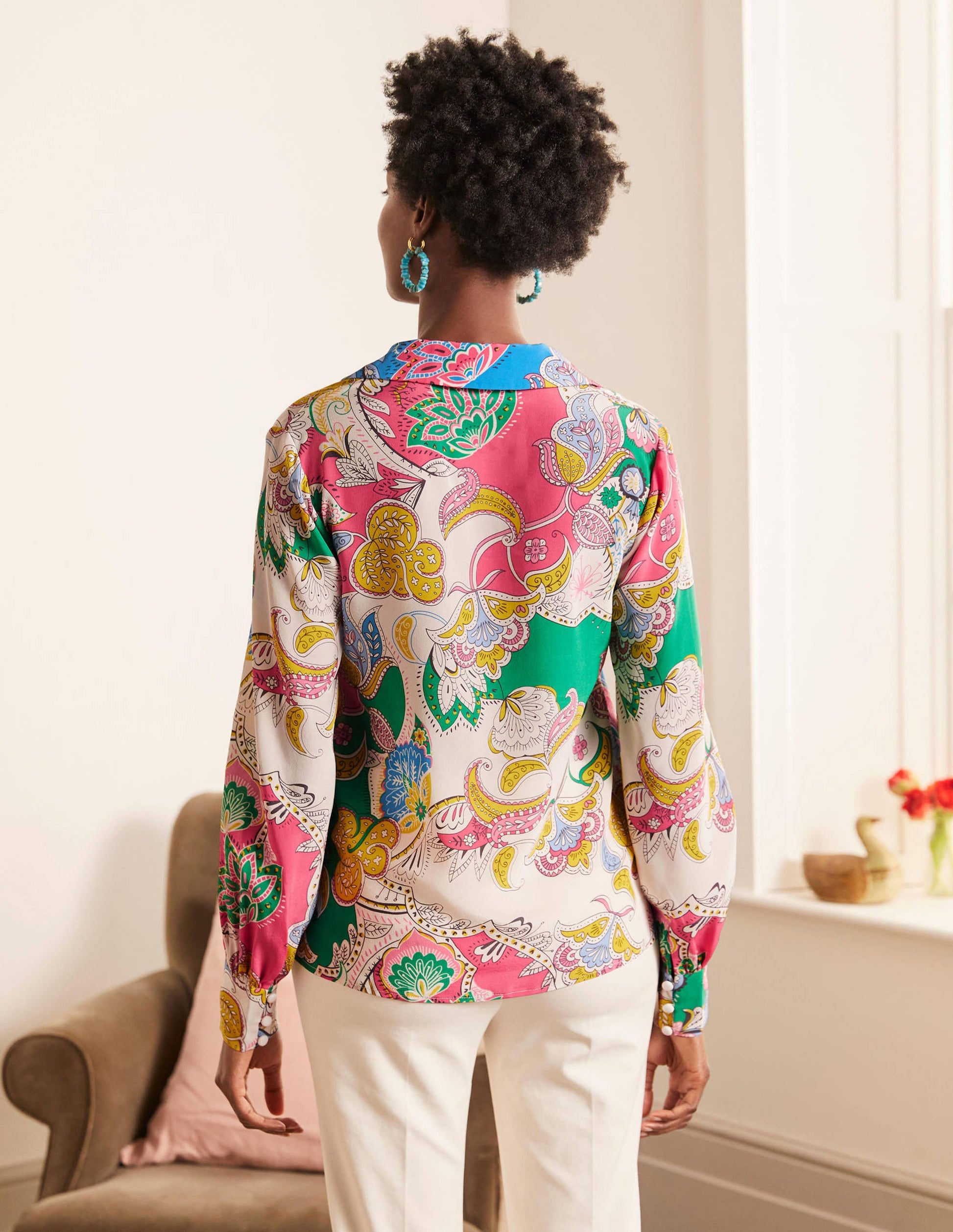 Lilian Silk Blouse-Azalea, Enchanted Amour-2