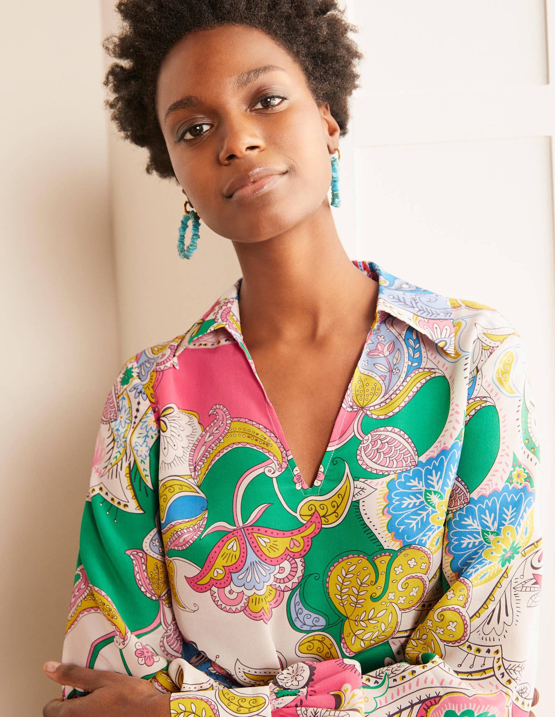 Lilian Silk Blouse-Azalea, Enchanted Amour-3