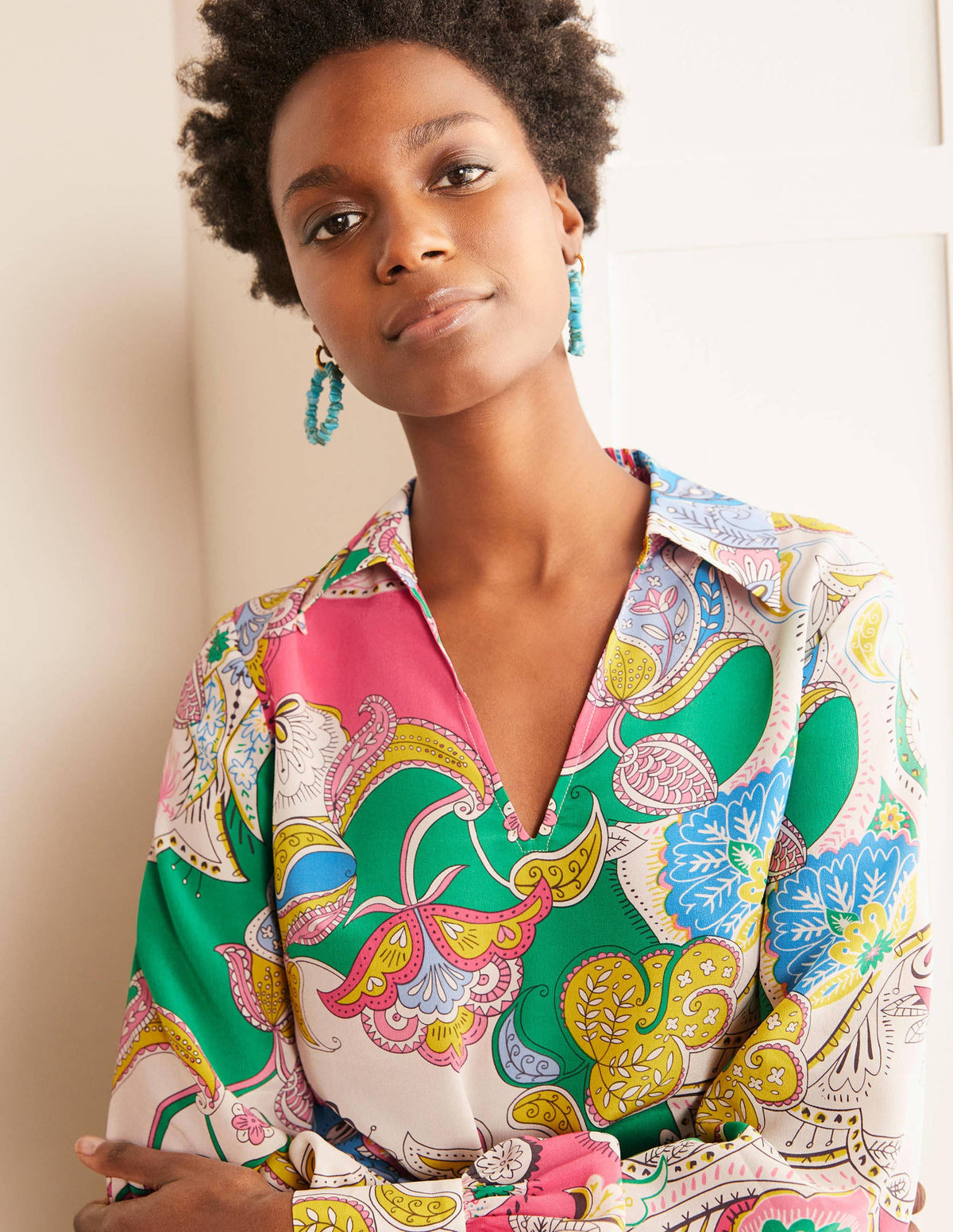 Lilian Silk Blouse-Azalea, Enchanted Amour - Image 3