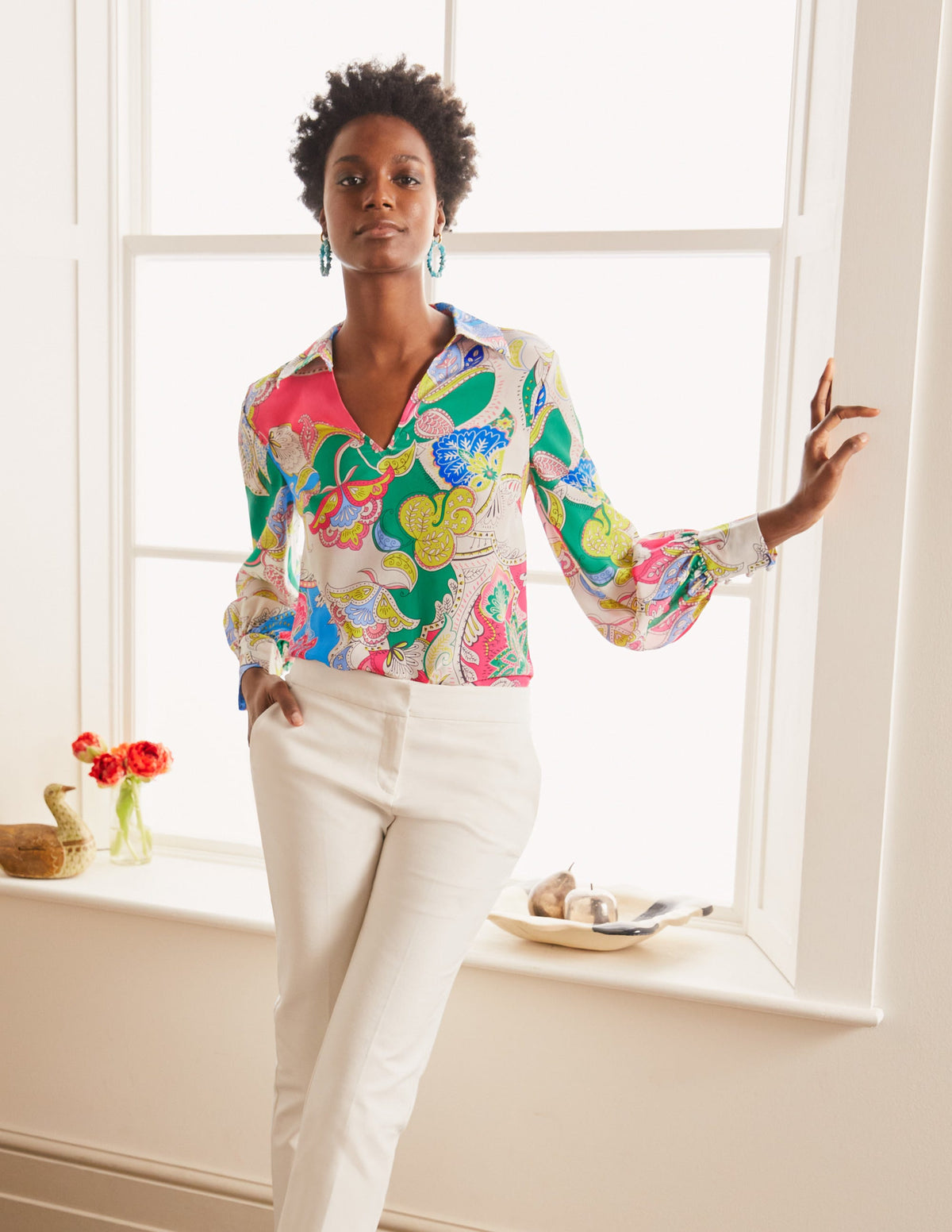 Lilian Silk Blouse-Azalea, Enchanted Amour - Image 4