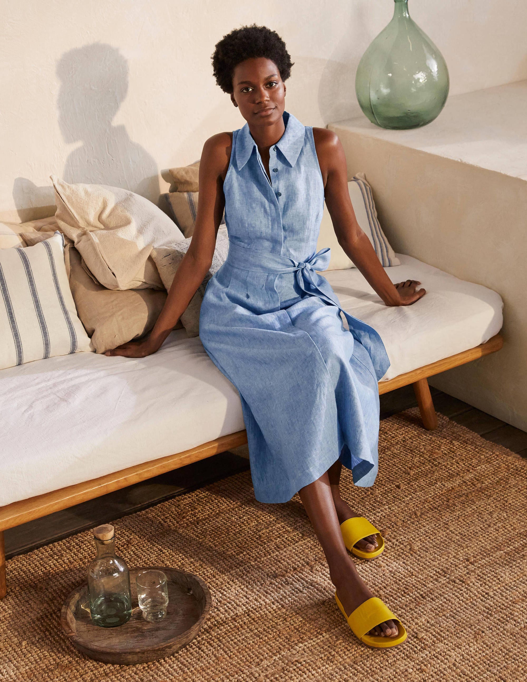 Kate Linen Shirt Dress-Chambray - Image 1