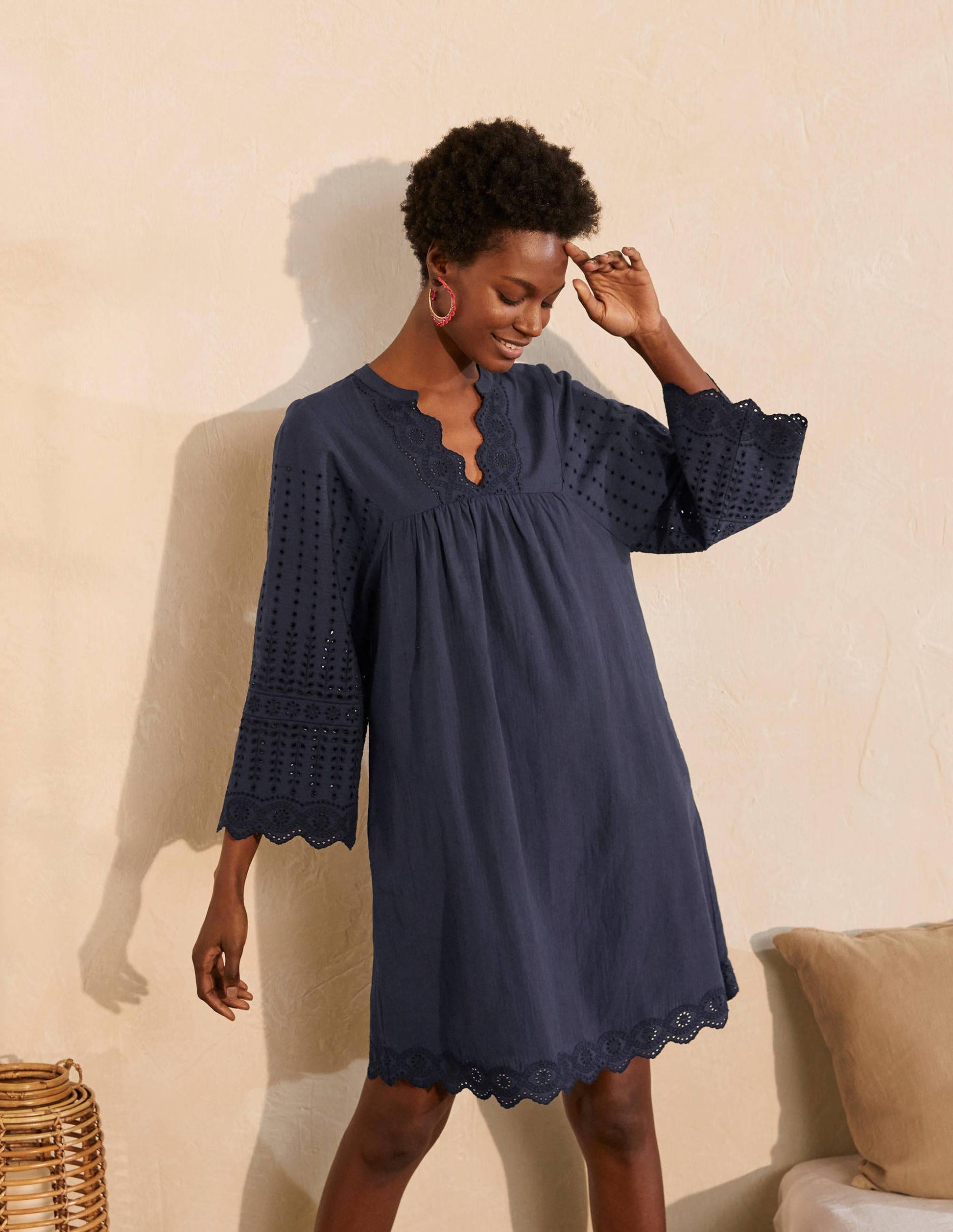 Erin Cotton Broderie Dress-Navy-5