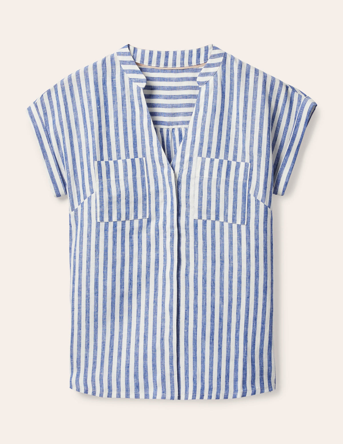Evie Linen Shirt-Summit Stripe-6