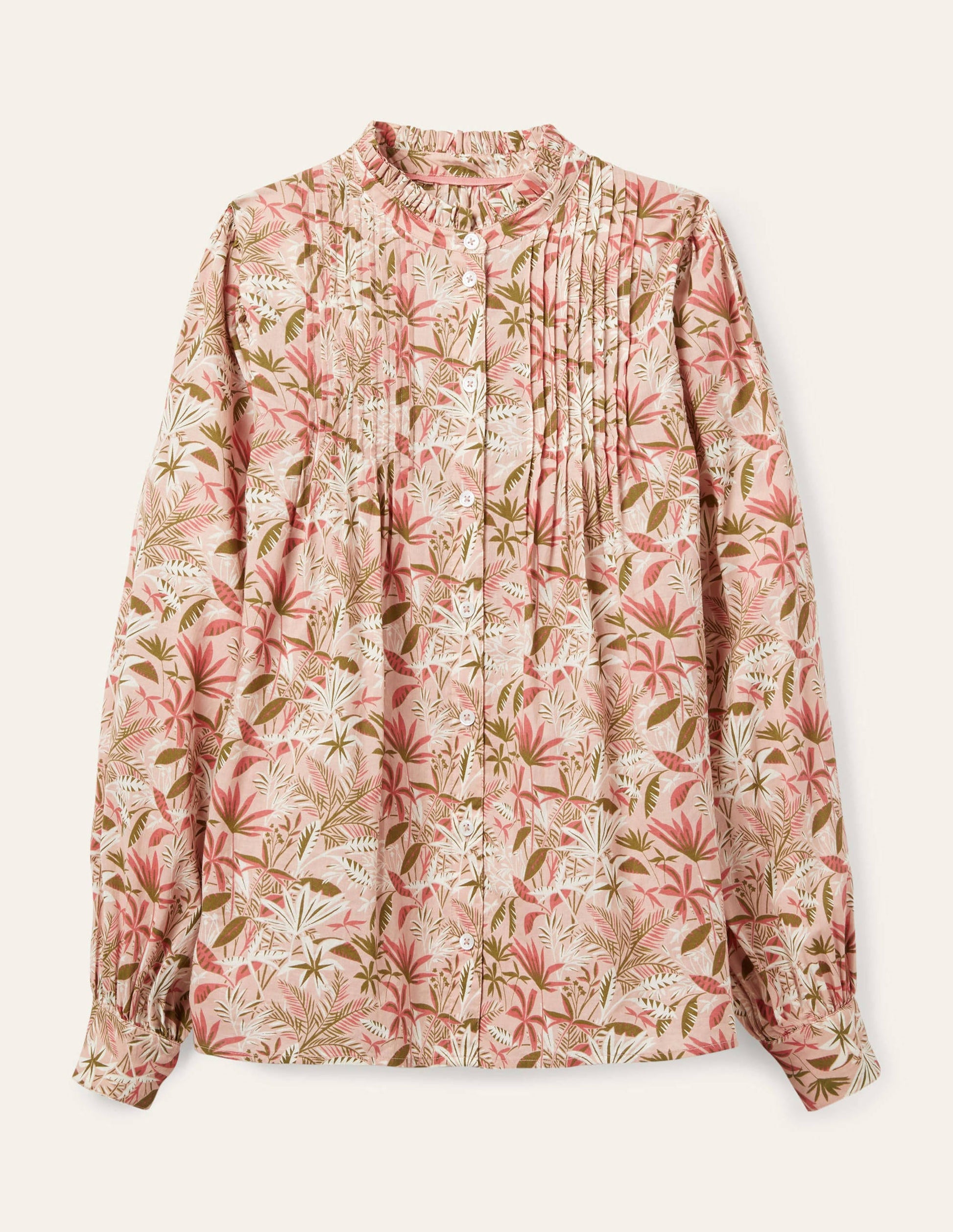 Miranda Blouse-Milkshake, Tropical Palm-7