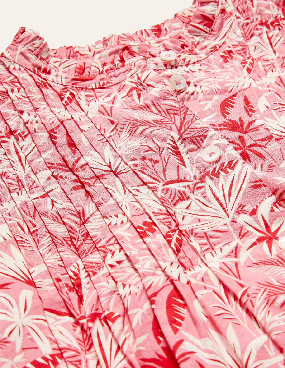 Antonia Cotton Shirt Dress-Azalea, Tropical Palm - Image 6