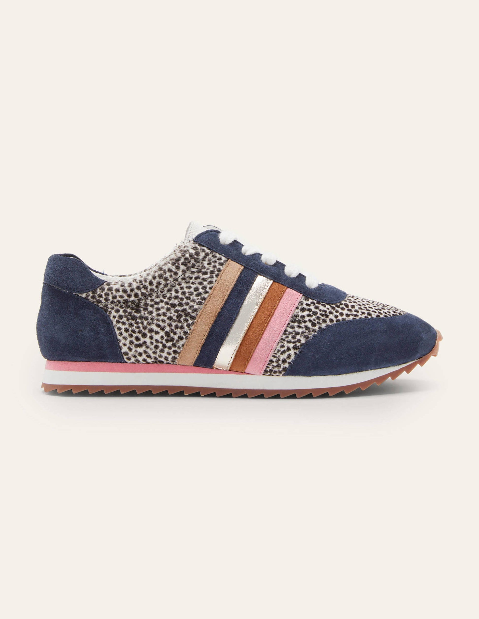 Striped Trainers-Navy/Dalmatian Pony-1
