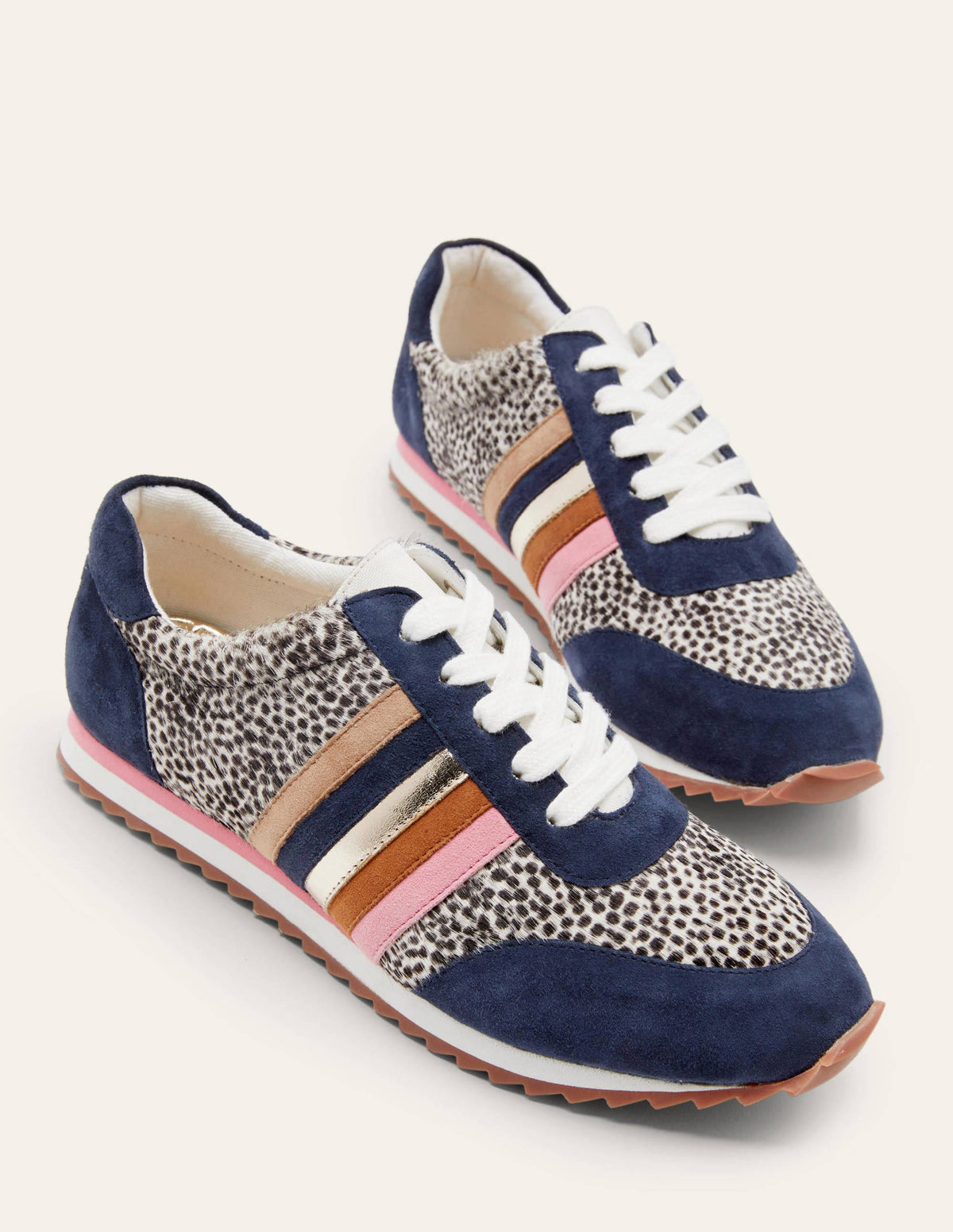 Striped Trainers-Navy/Dalmatian Pony - Image 2