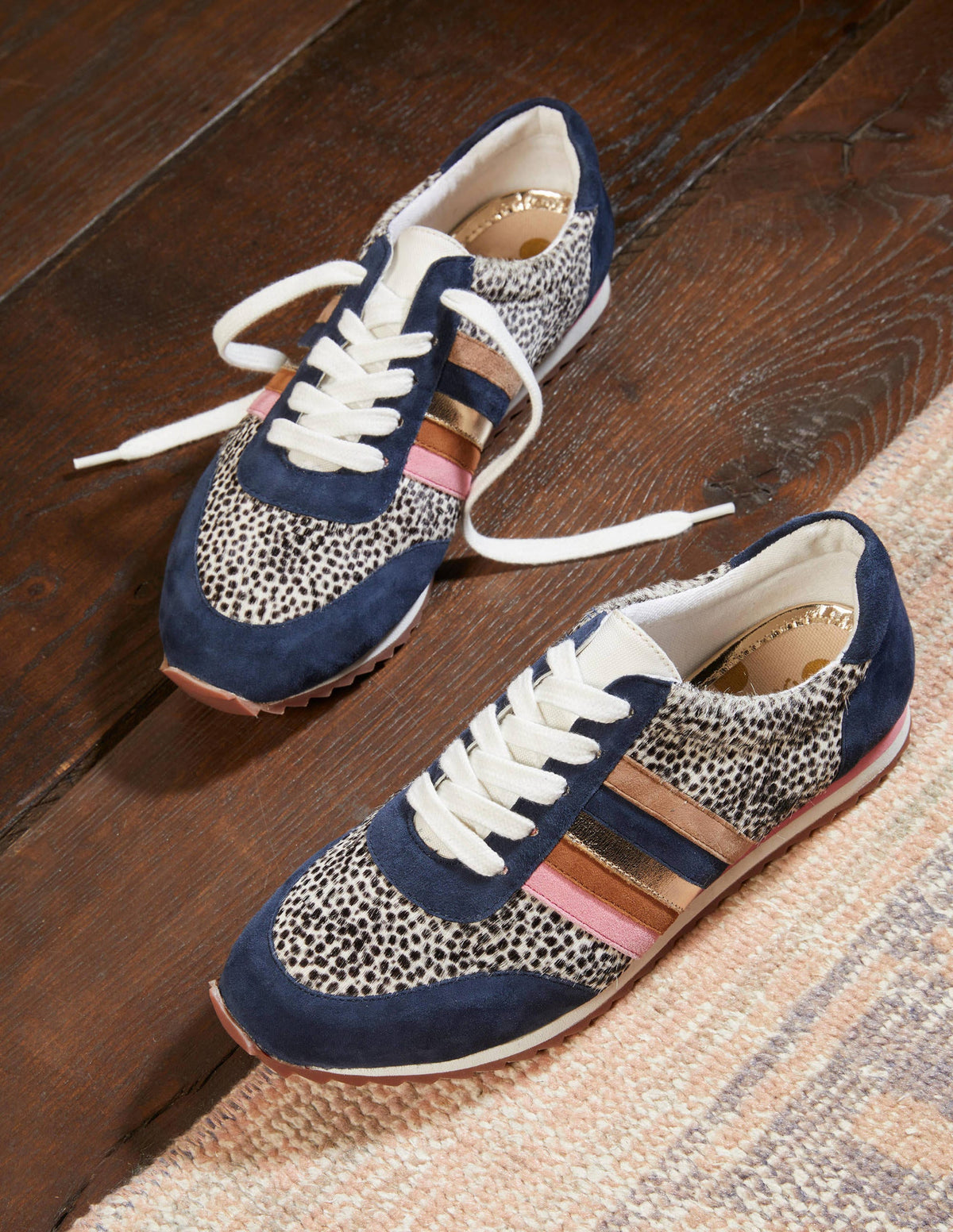 Striped Trainers-Navy/Dalmatian Pony-3
