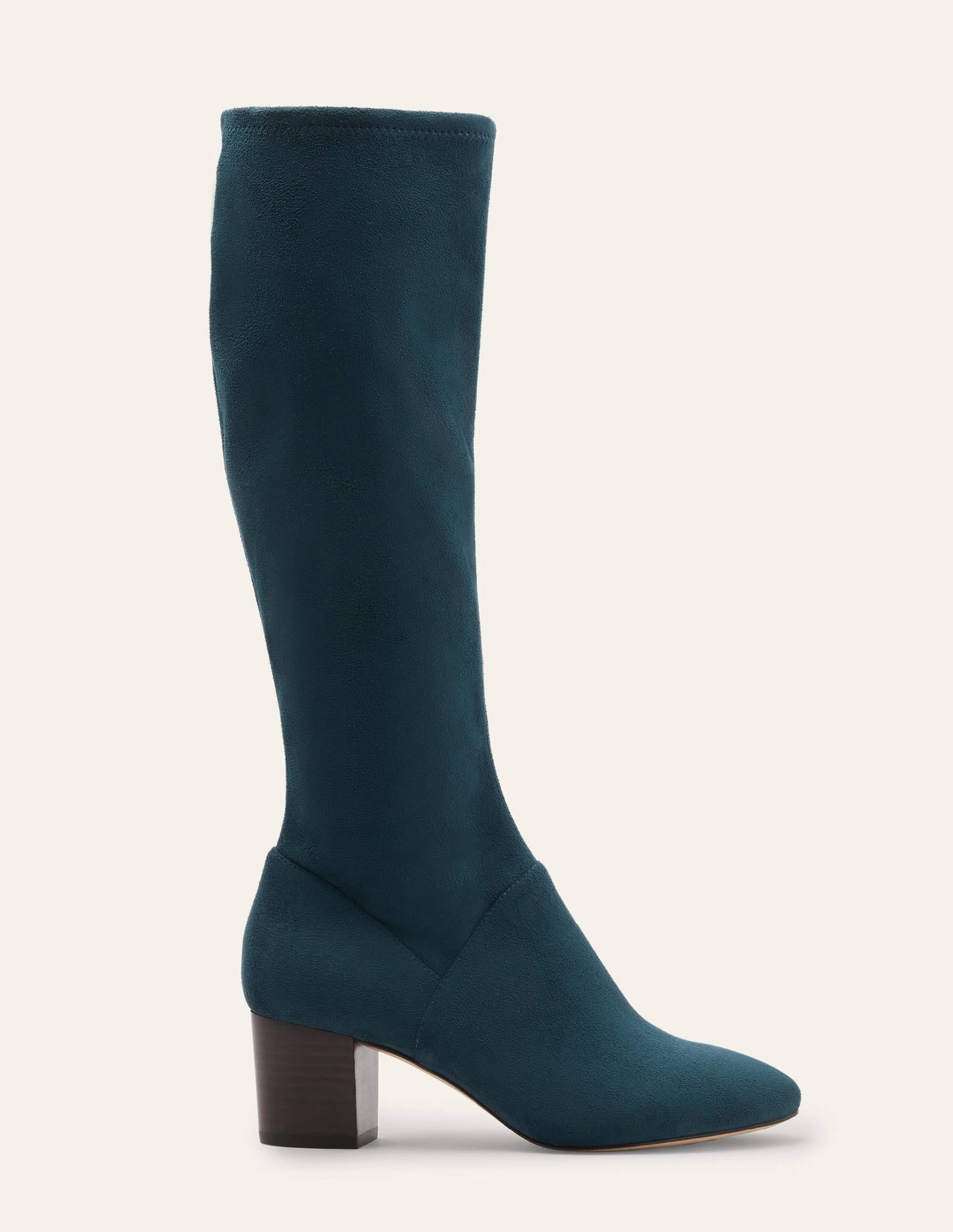 Round Toe Stretch Boots-Seaweed - Image 2