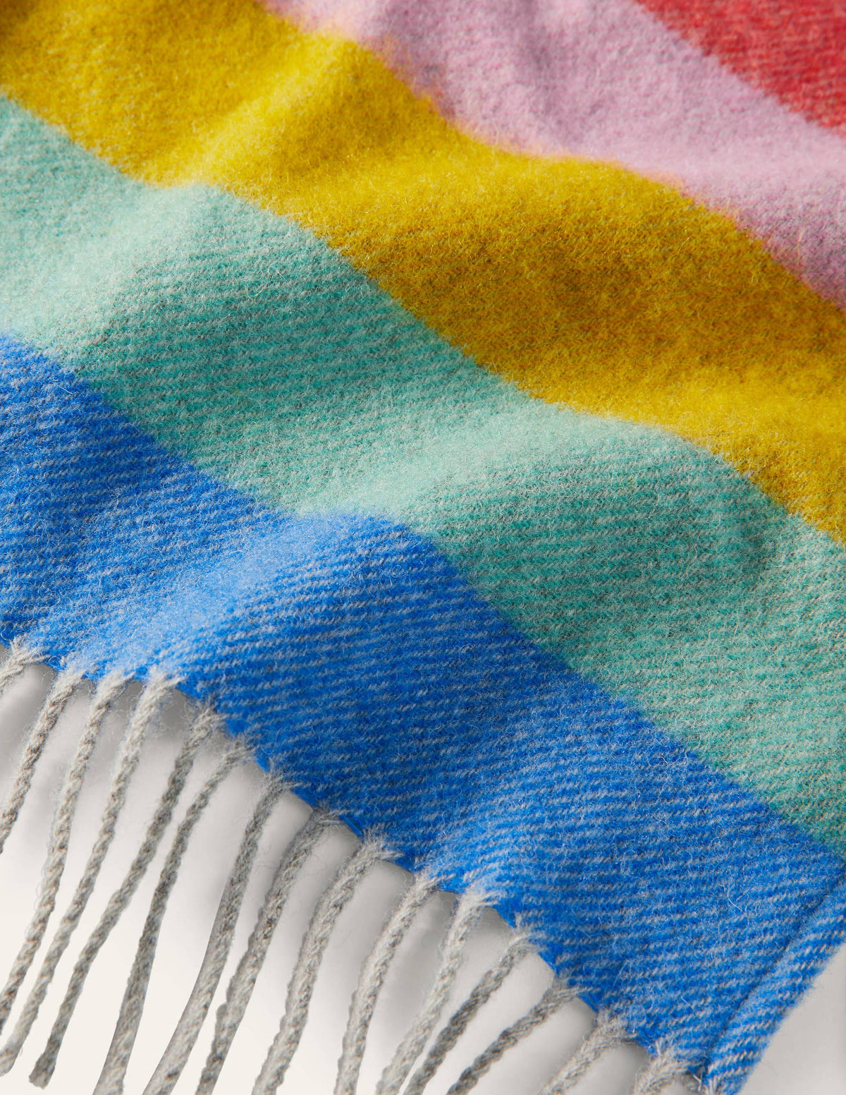 Wool Cape-Grey, Rainbow Stripe - Image 2