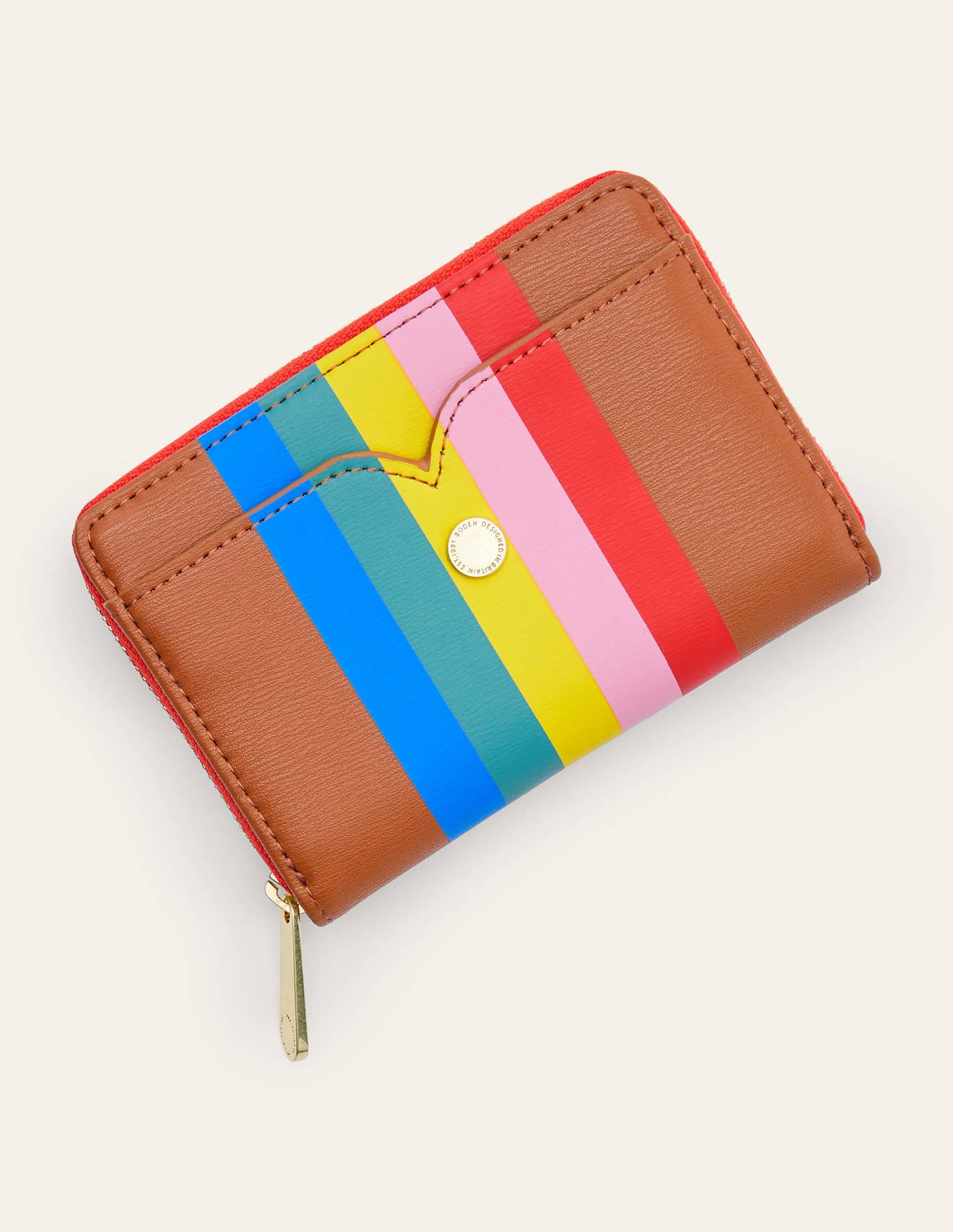 Mini Wallet-Tan Multi Stripe - Image 1
