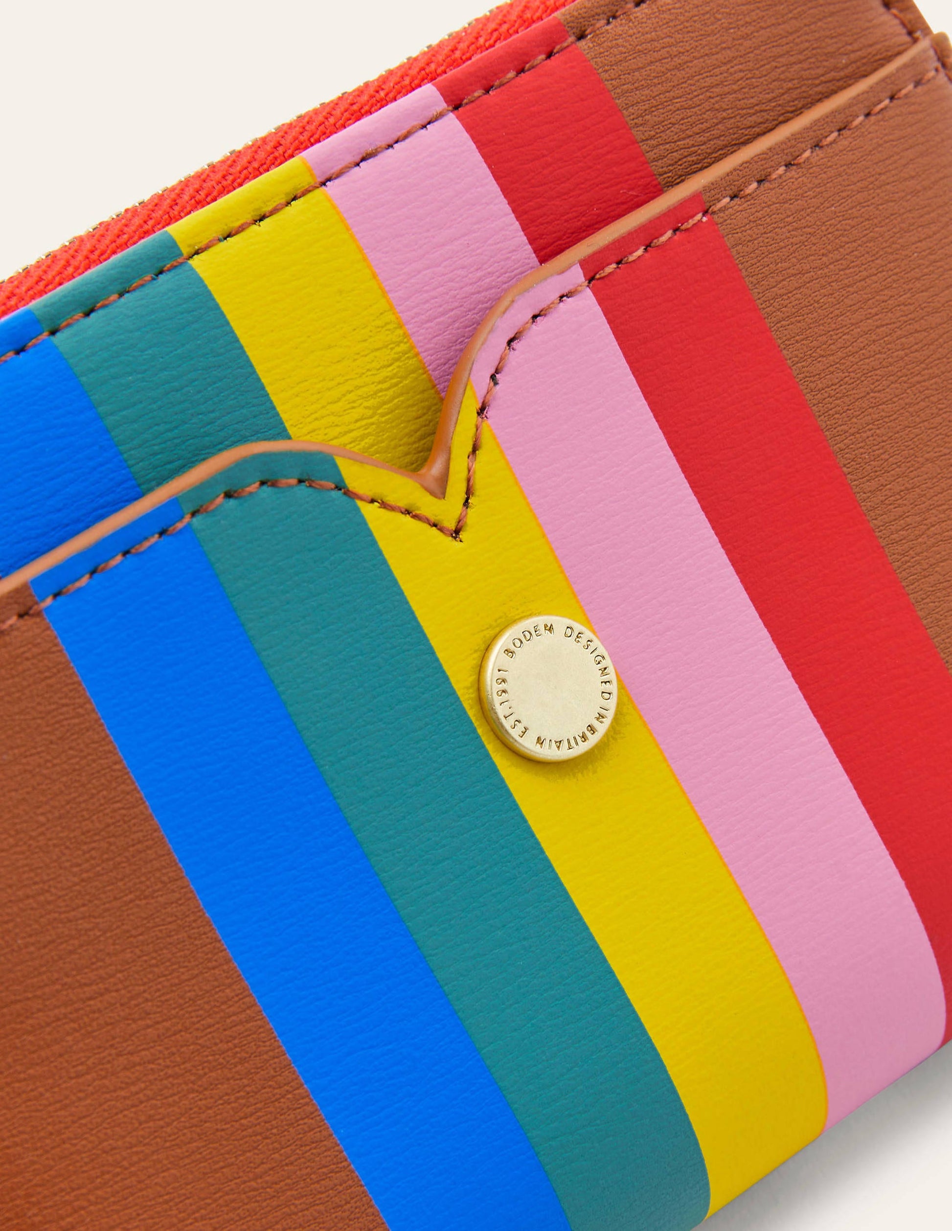 Mini Wallet-Tan Multi Stripe-4