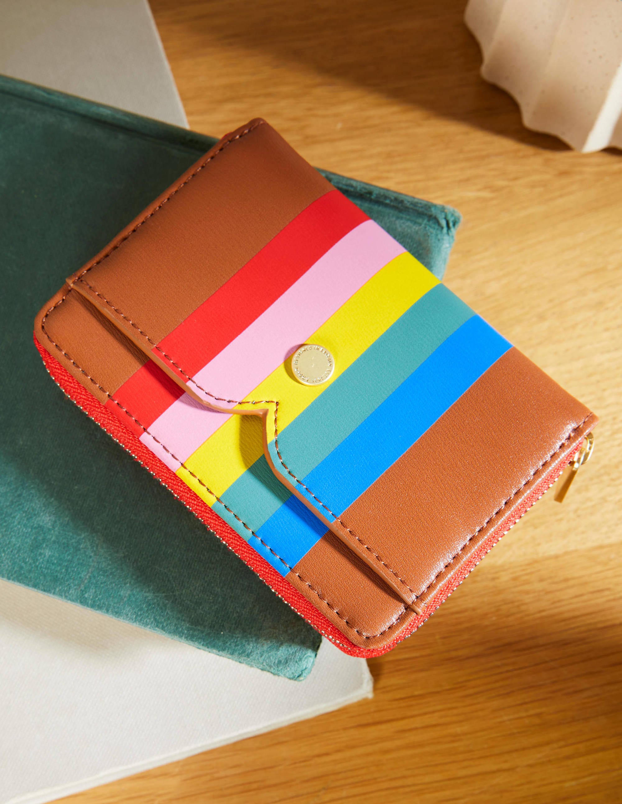 Mini Wallet-Tan Multi Stripe - Image 5
